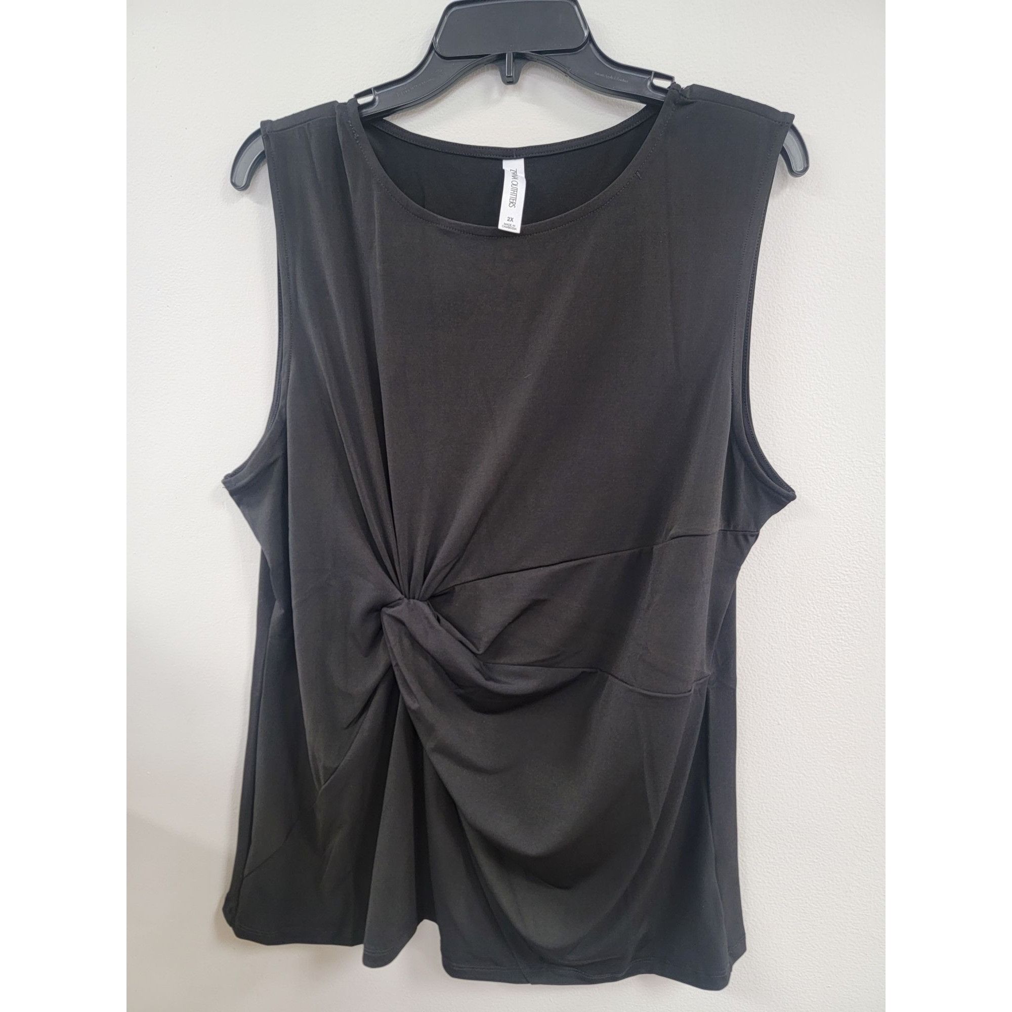 Other Zanna Outfitters Black Sleeveless Twist-Front Top 2X Size XXL / US 16-18 / IT 52-54 - 1 Thumbnail