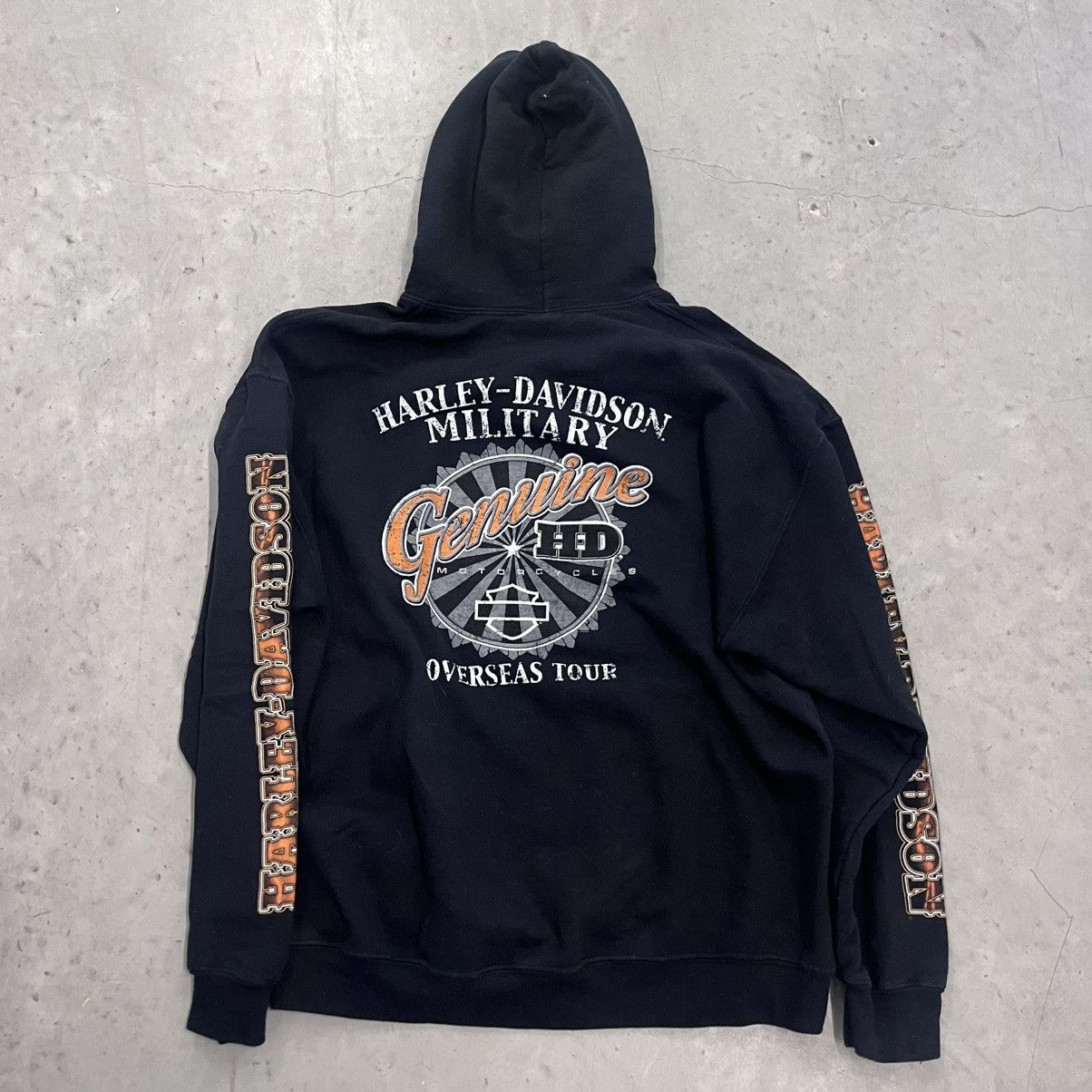 Harley Davidson × Vintage Crazy Vintage Harley Davidson Sleeve Print Hoodie Black XL Size US XL / EU 56 / 4 - 2 Thumbnail