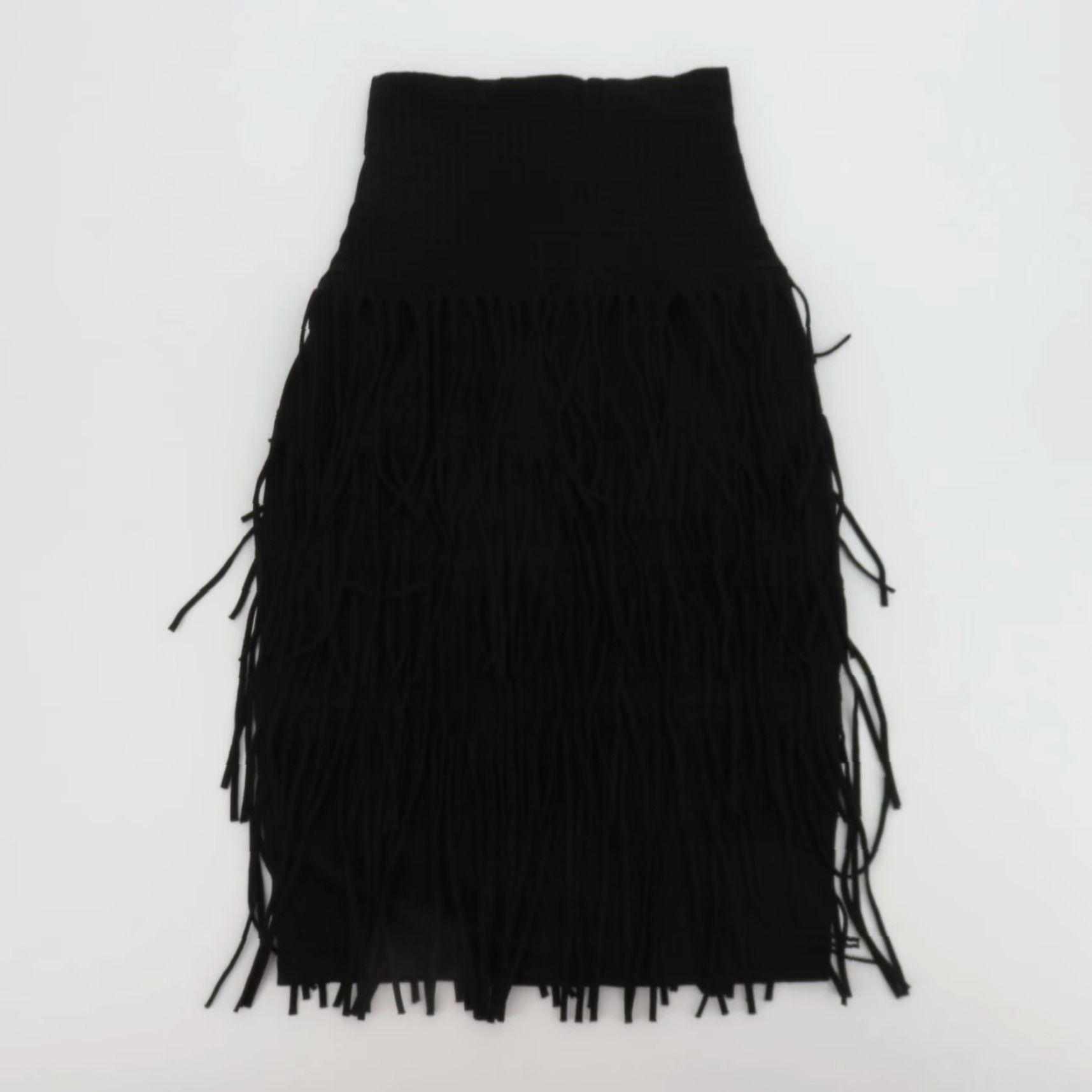 Vintage The Furies Women Extra Small XS Black Plaid Check Fringe Stretch Pencil Skirt Size 26" / US 2 / IT 38 - 7 Thumbnail