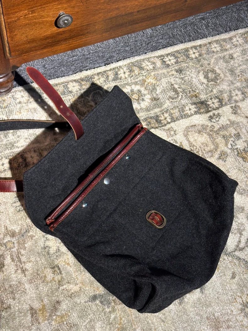 Y's Y's 90s grey wool felt parchment messenger bag Size ONE SIZE - 4 Thumbnail