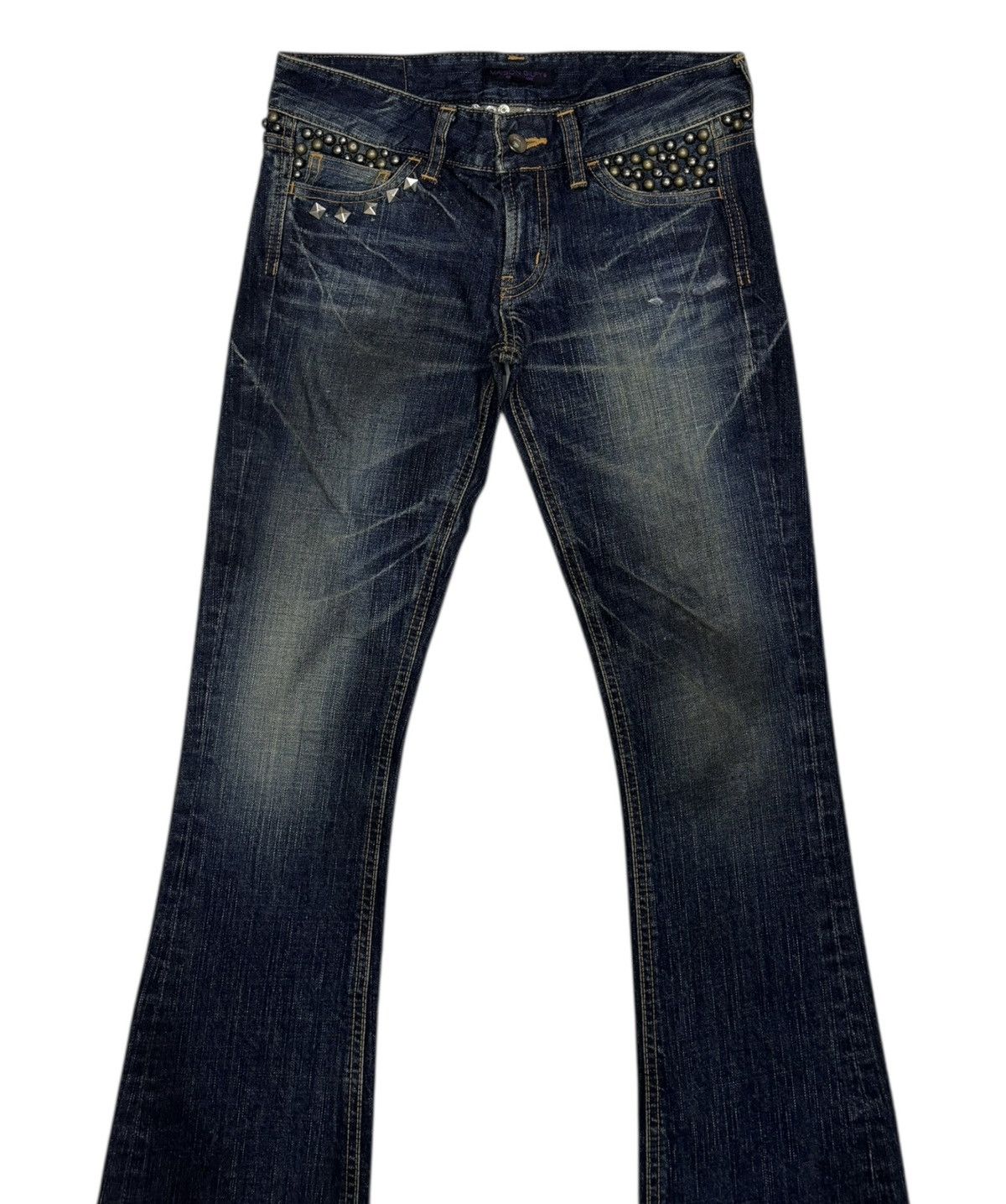 Japanese Brand × Maison Margiela Flare Jeans Maison Gilfy Metal Studded Punk Bootcut Denim Size 28" / US 6 / IT 42 - 5 Thumbnail