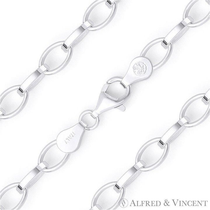 Other 5.6mm Romy Link Oval Cable Italian Chain Bracelet 7" Size ONE SIZE - 1 Thumbnail