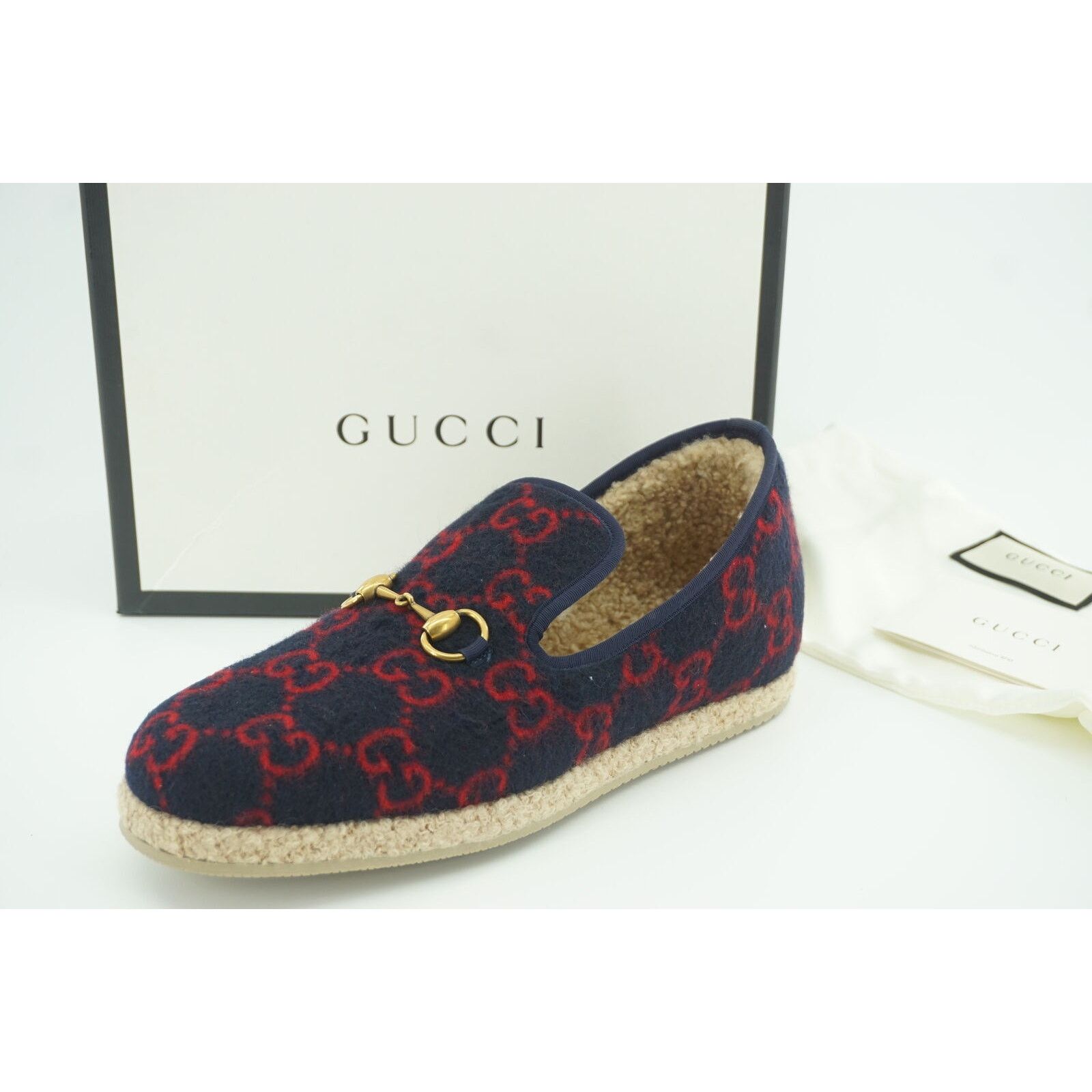 Gucci Gucci Fria GG Horsebit Espadrille Loafer Size 7.5G Wool Fur Size US 8 / EU 41 - 1 Thumbnail