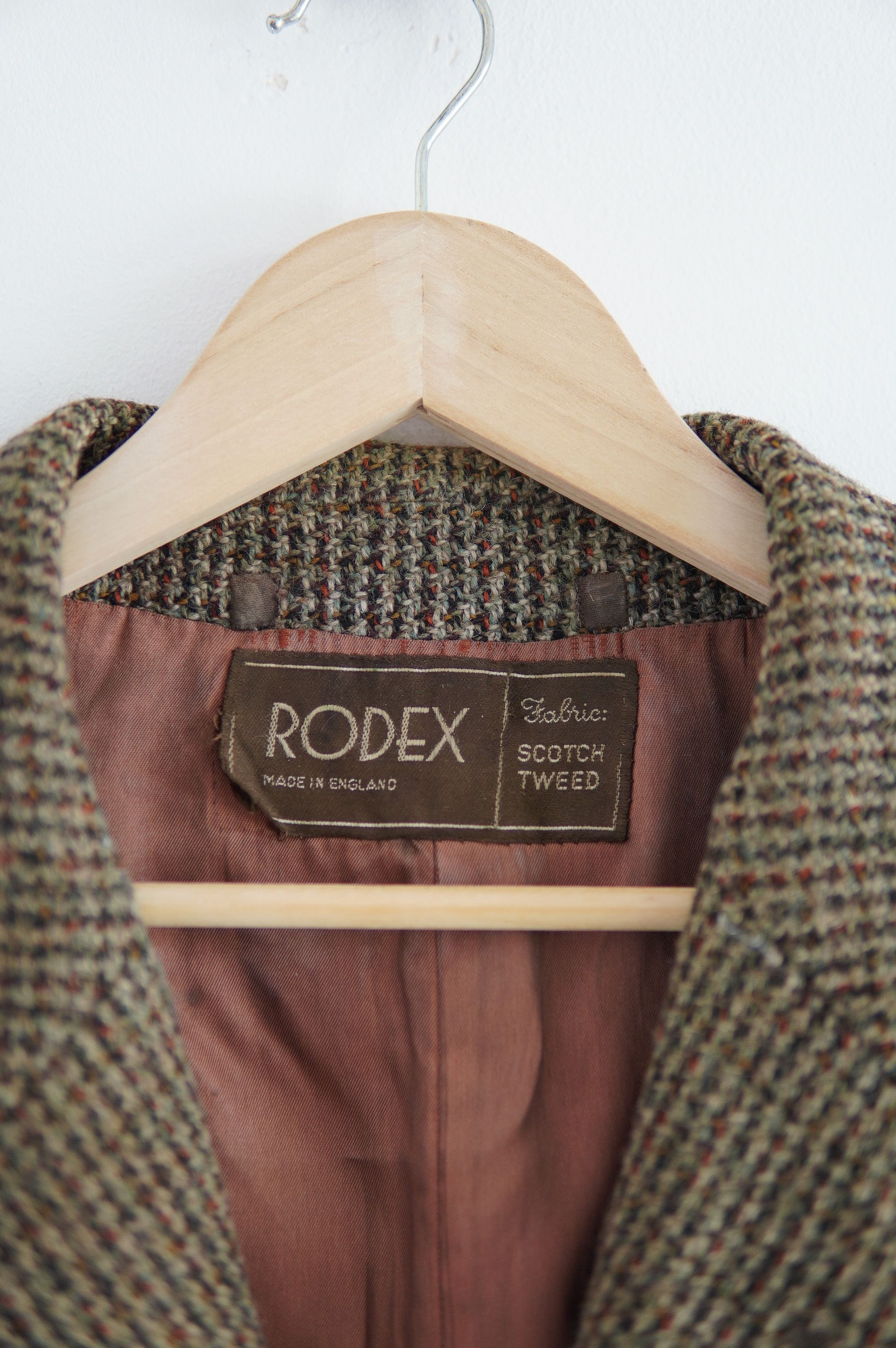 Vintage Heavy Ernest Clough Scotish Tweed Coat in Brown, Men's (Size M) — image 5 of 6