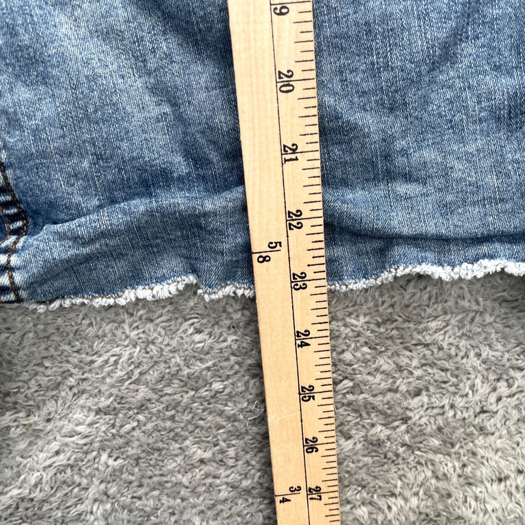 Denime KUT from the Kloth Jacket Women L Blue Trucker Denim Distressed Button Front Casual Urban City Fall Winter Pockets Collared Short Sleeve? Size L / US 10 / IT 46 - 3 Thumbnail