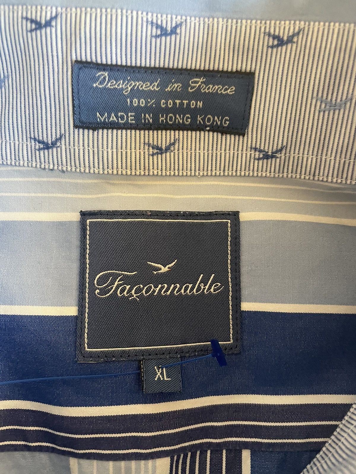 Faconnable × Vintage Bold Stripe French Cuff Shirt Size US XL / EU 56 / 4 - 4 Thumbnail