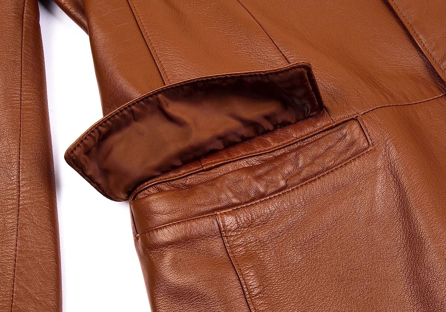 Jean Paul Gaultier Sheep Skin Leather Coat in Brown, Size 48 Size US M / EU 48-50 / 2 - 10 Thumbnail