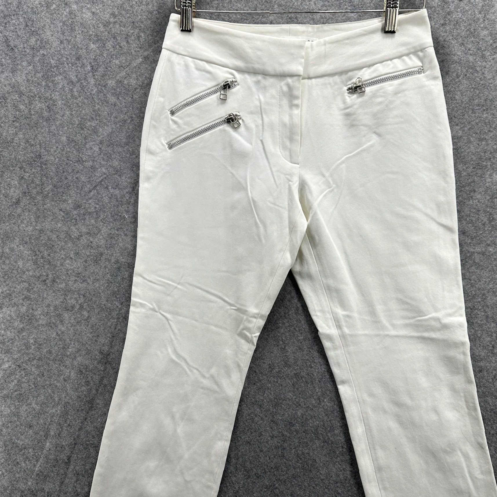 Veronica Beard VERONICA BEARD Pants Womens 4 White Zip Pockets Skinny Ankle Stretch Made USA Size 27" / US 4 / IT 40 - 4 Thumbnail