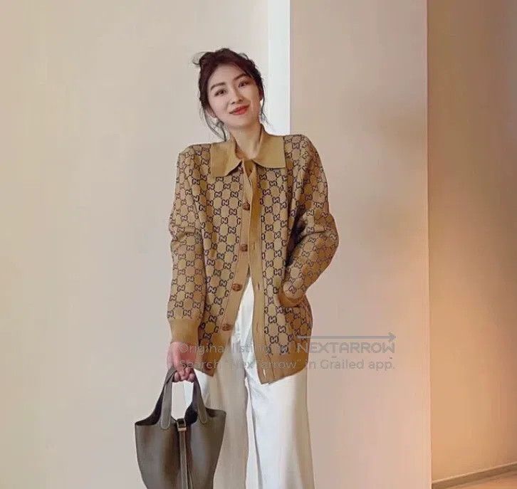Gucci gucci Brown logo jacquard full-print wool lapel single-bre Size M / US 6-8 / IT 42-44 - 7 Thumbnail