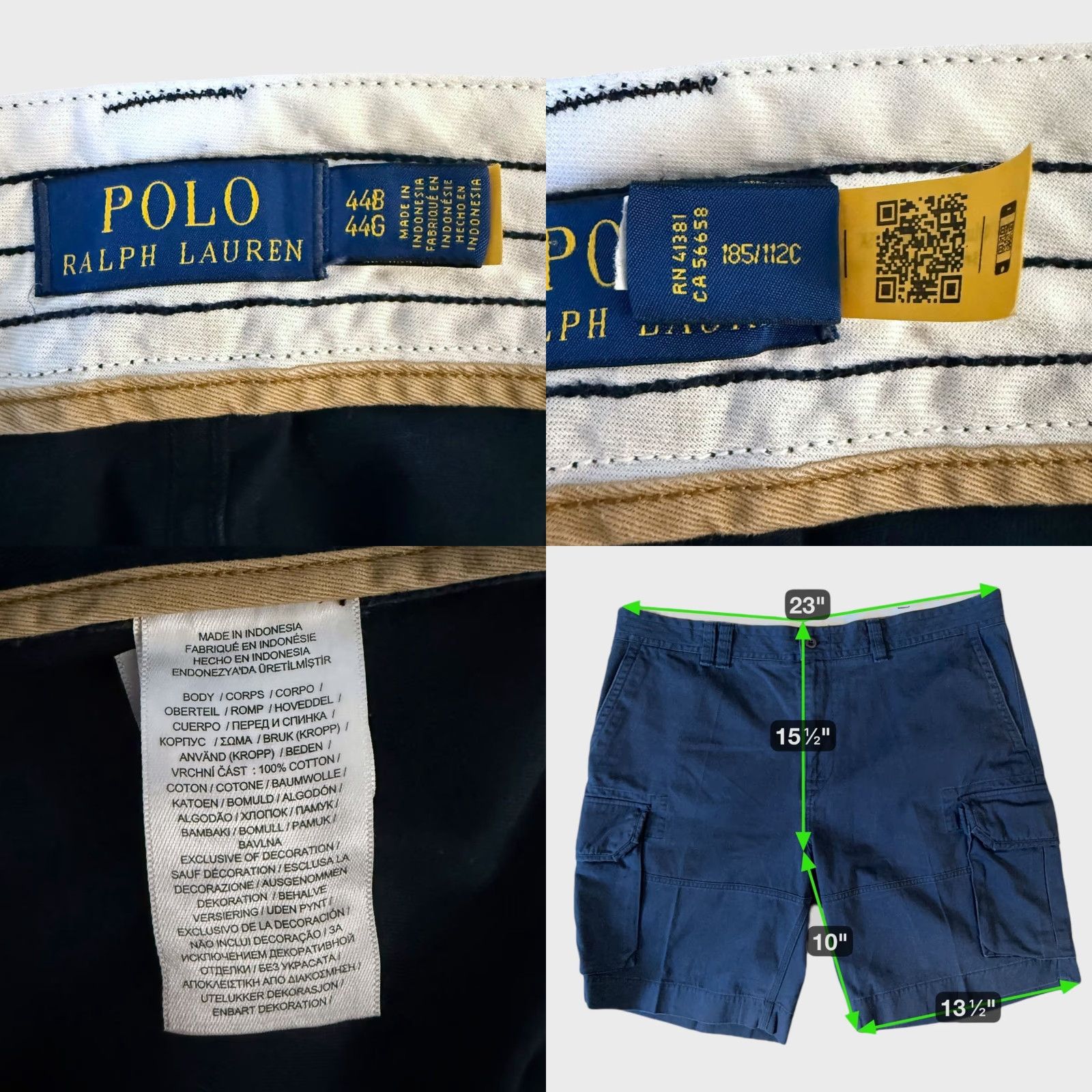 Polo Ralph Lauren Ralph Lauren Gellar Cargo Short Navy Blue 44B Men’s 100% Cotton Classic-Fit Cargo Pocket Built & Tall Navy Blue Mens? Size US 44 / EU 60 - 8 Thumbnail