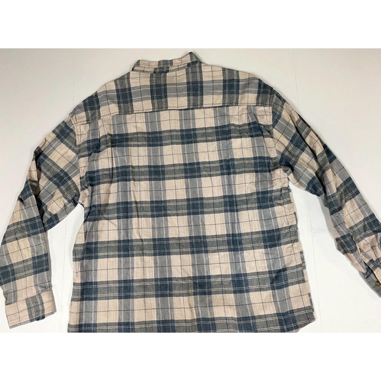 Vintage Robert Stock Mens Shirt Large beige plaid button down Size US L / EU 52-54 / 3 - 6 Thumbnail