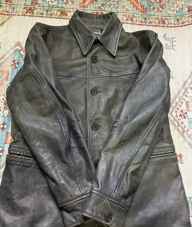 RRL Ralph Lauren RRL Ralph Lauren Blue dyed used leather jacket for the gat Size US S / EU 44-46 / 1 - 2 Thumbnail