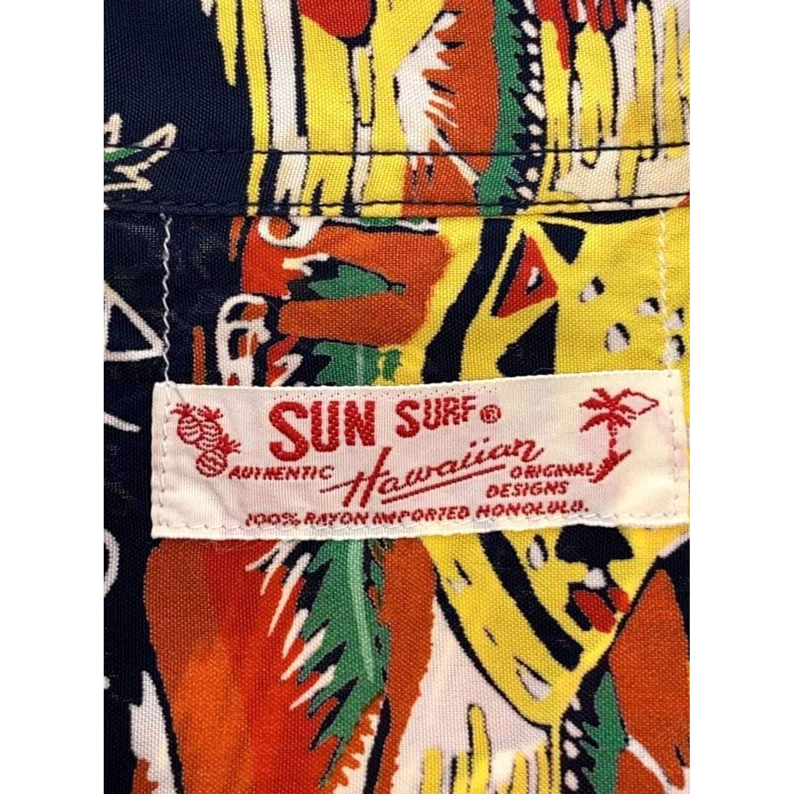 Sun Surf SUN SURF Men's Aloha Shirt Size L Rayon Black All-Over Print Hula Dance USED Size US L / EU 52-54 / 3 - 6 Thumbnail
