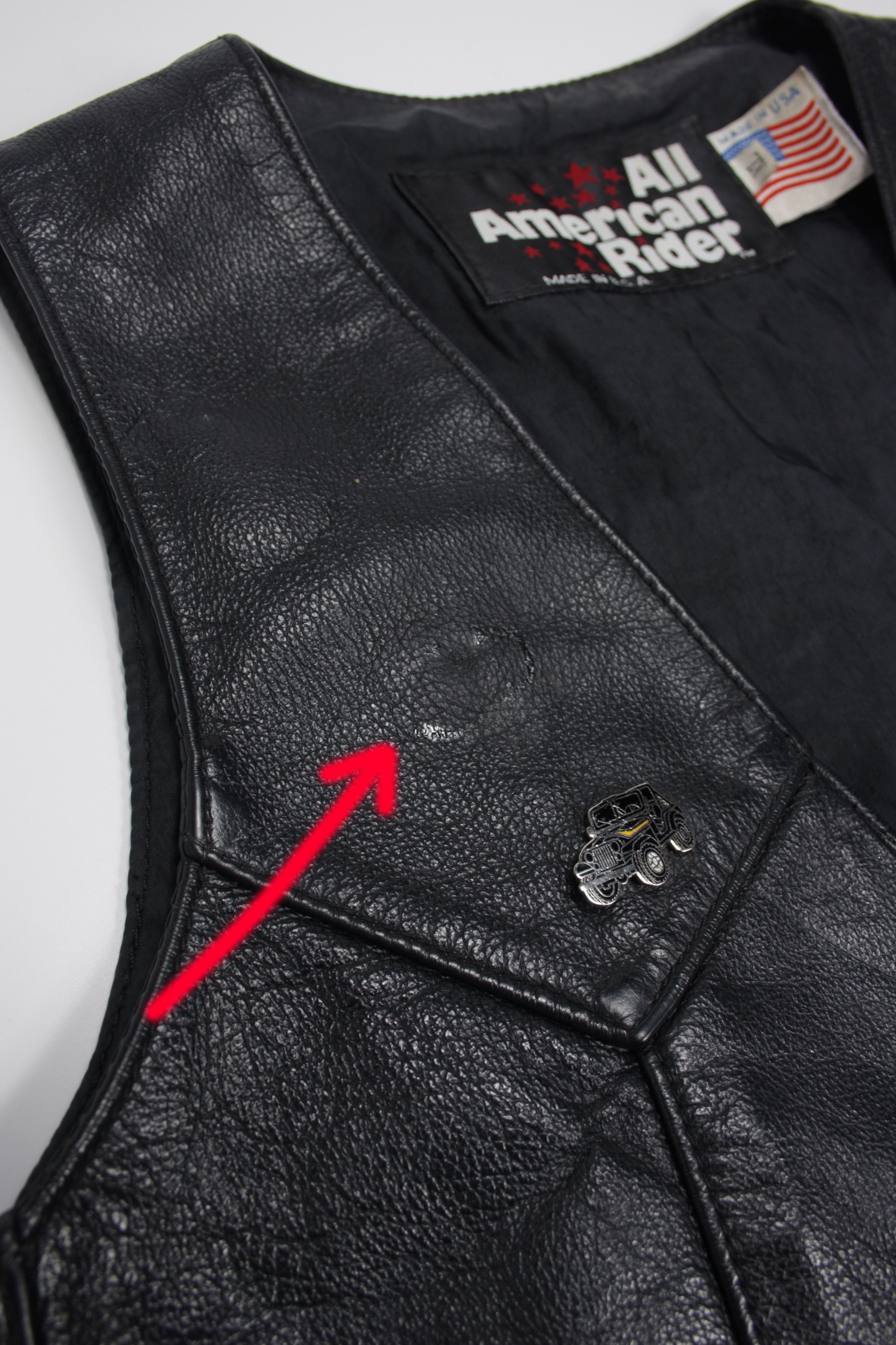 Genuine Leather × Vintage Daytona 1994 Vintage Hand Painted Leather Cropped Vest Size XL / US 12-14 / IT 48-50 - 8 Thumbnail