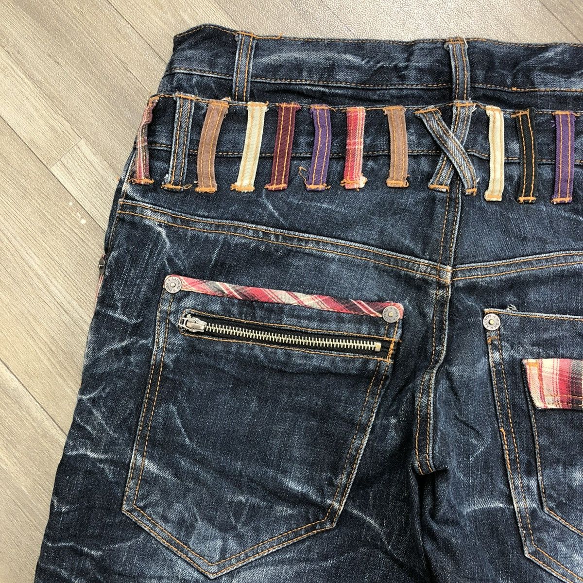 If Six Was Nine 2000s Nylaus Jeans Double Waist Multi Pocket Faded Lgb Style Size US 30 / EU 46 - 13 Thumbnail