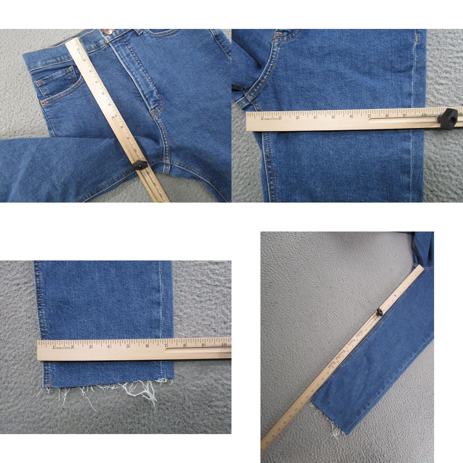 Express Express Jeans High Rise Straight Leg Blue Stretch Denim 4R Womens Size 27" / US 4 / IT 40 - 8 Thumbnail