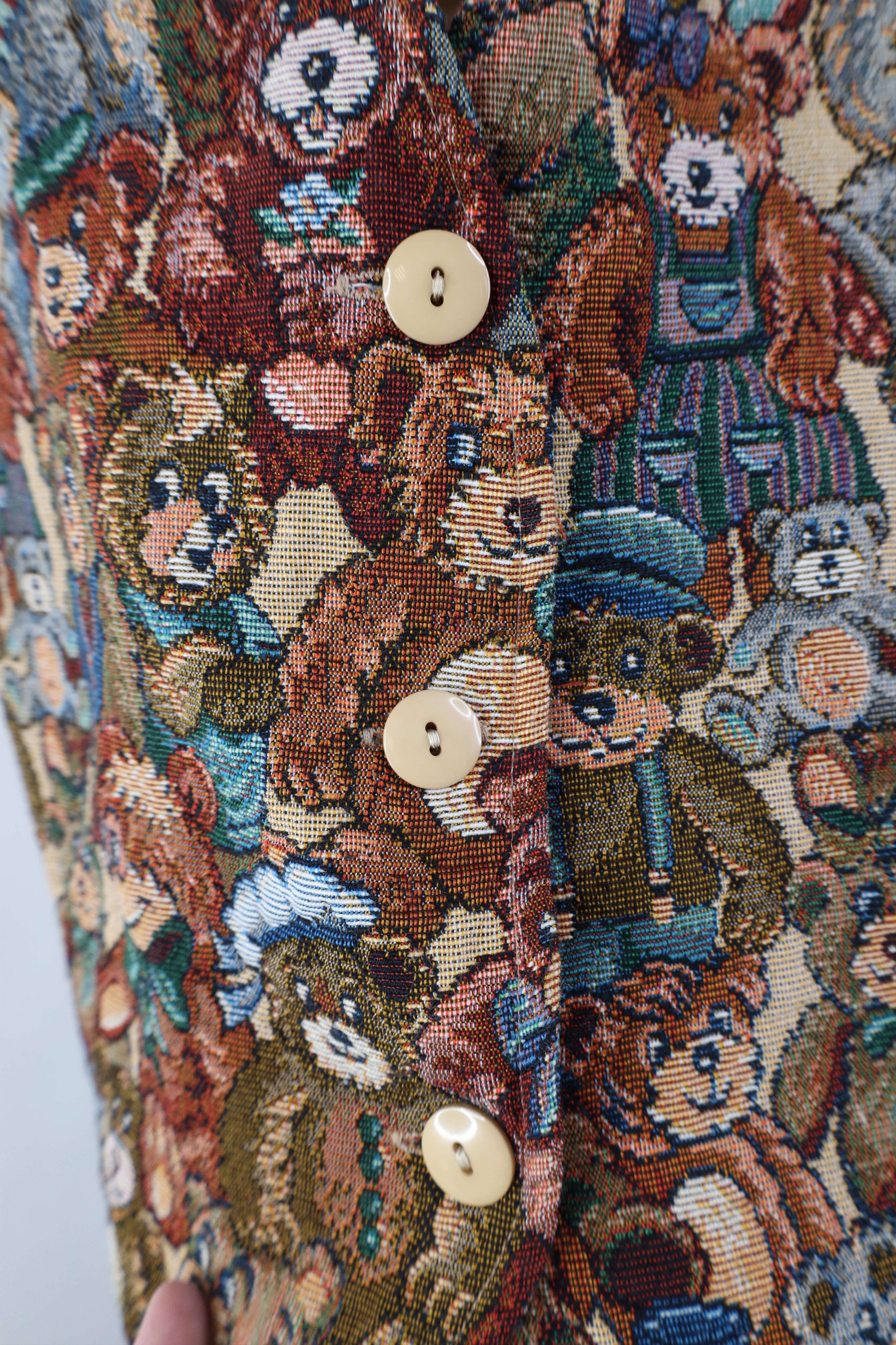 Vintage Vintage 90s Streetwear Teddy Bear Tie Back Vest Jacket USA Size L / US 10 / IT 46 - 4 Thumbnail
