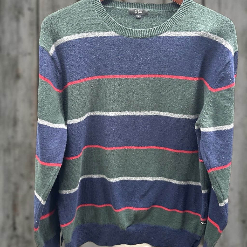 Rails Rails Mens Large Rugby Stripe Striped Pullover Cotton Preppy Kent Dad Sweater Size US L / EU 52-54 / 3 - 1 Thumbnail