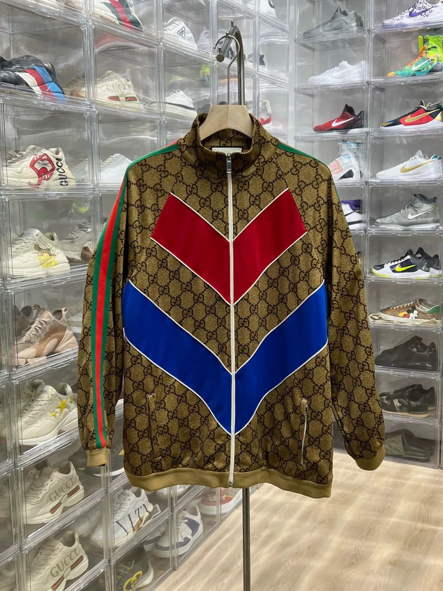 Gucci GUCCI Red Blue Striped Zip Jacket Size US M / EU 48-50 / 2 - 1 Thumbnail