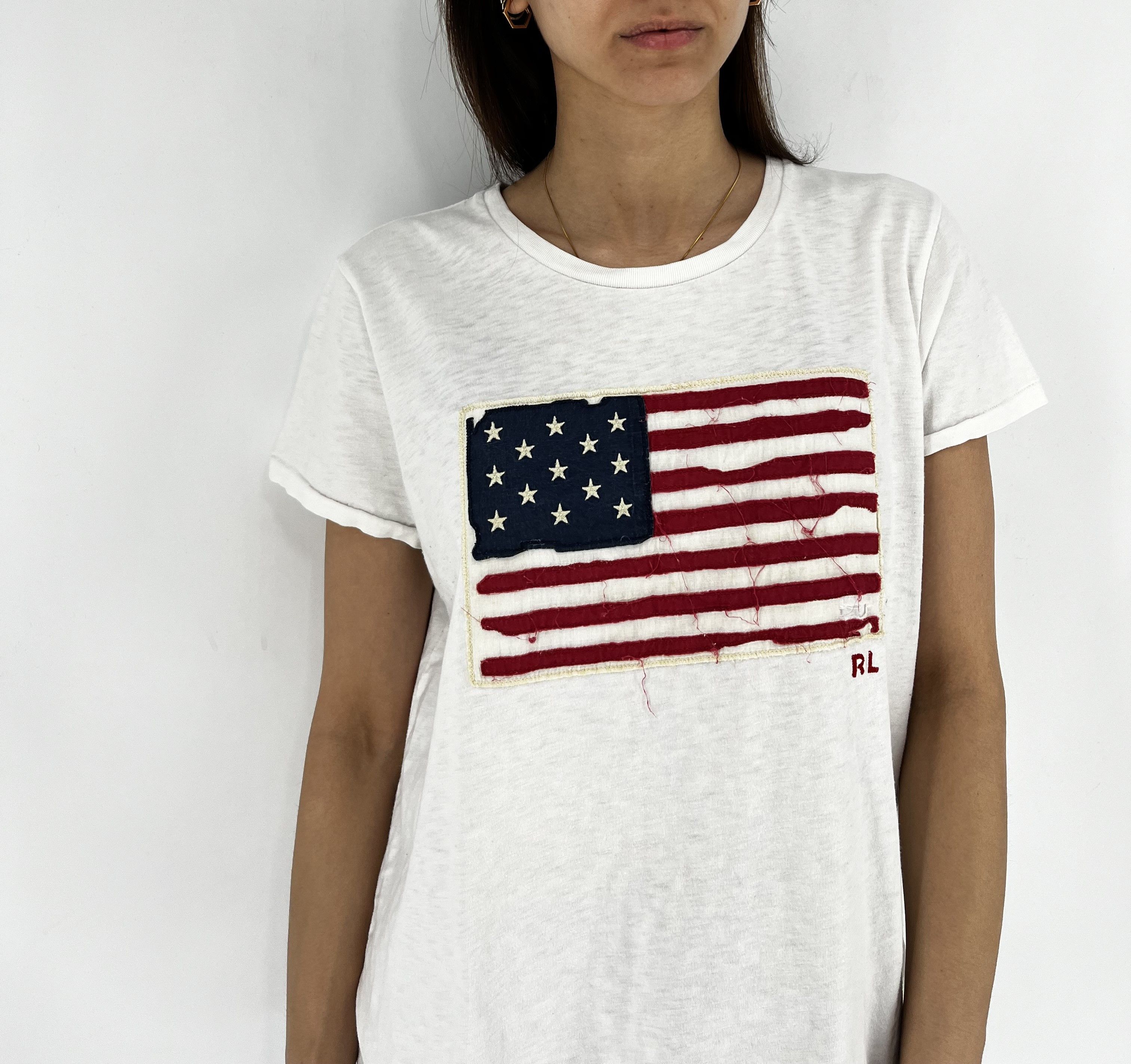Polo Ralph Lauren Ralph Lauren White cotton crew-neck T-shirt with flag patch Size L / US 10 / IT 46 - 5 Thumbnail