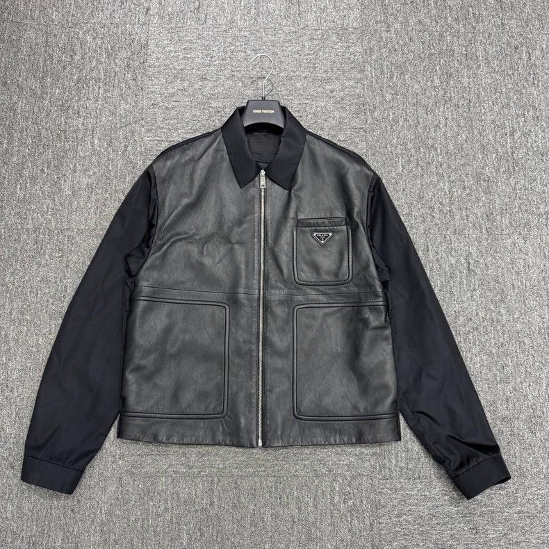 Prada Prada Sheepskin stitched nylon jacket Size US L / EU 52-54 / 3 - 1 Thumbnail