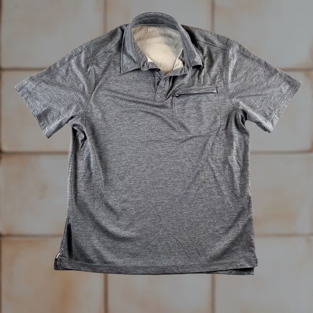 Vintage Duluth Polo Shirt Mens M Gray Relaxed Fit Short Sleeve Knit Button-Front Spread Collar Pocket Breather Size US M / EU 48-50 / 2 - 1 Thumbnail