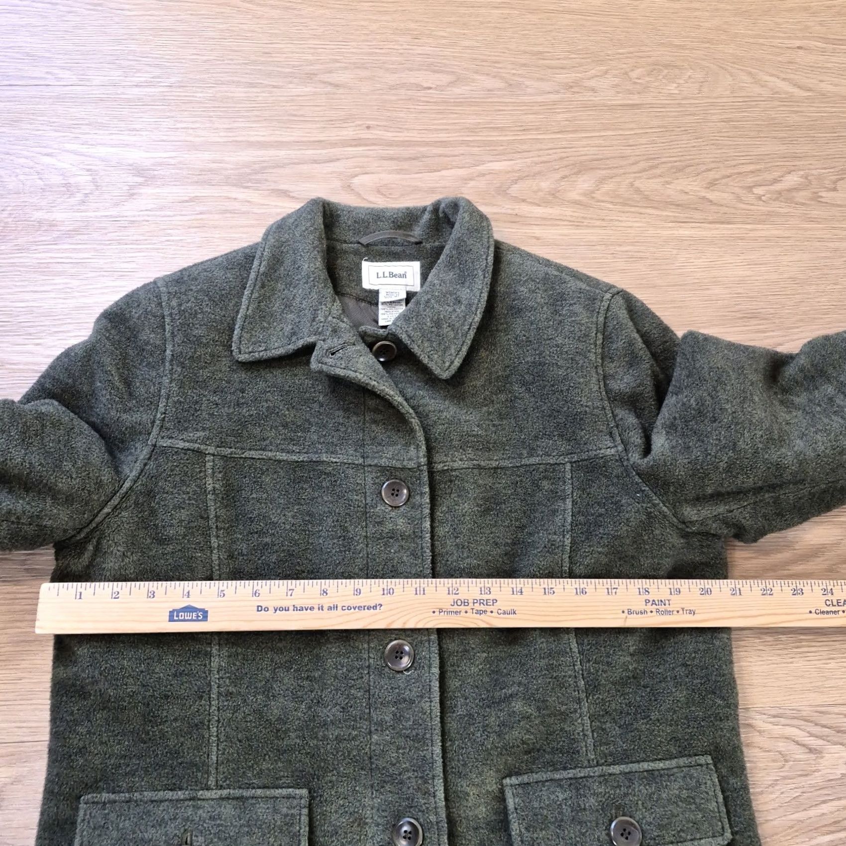 Vintage VINTAGE? No. LL Bean Green Wool Blend Coat Jacket Womens M Pockets Chore Barn Shacket Blazer Size M / US 6-8 / IT 42-44 - 6 Thumbnail