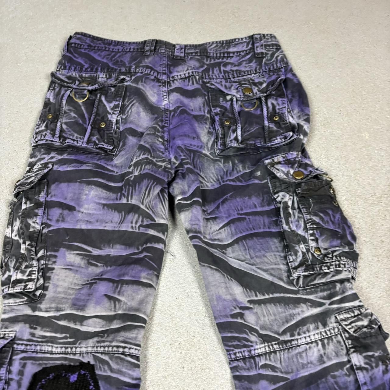 Japanese Brand × Vintage Unique purple & black upcycled skeleton cargo pants Size US 34 / EU 50 - 7 Thumbnail