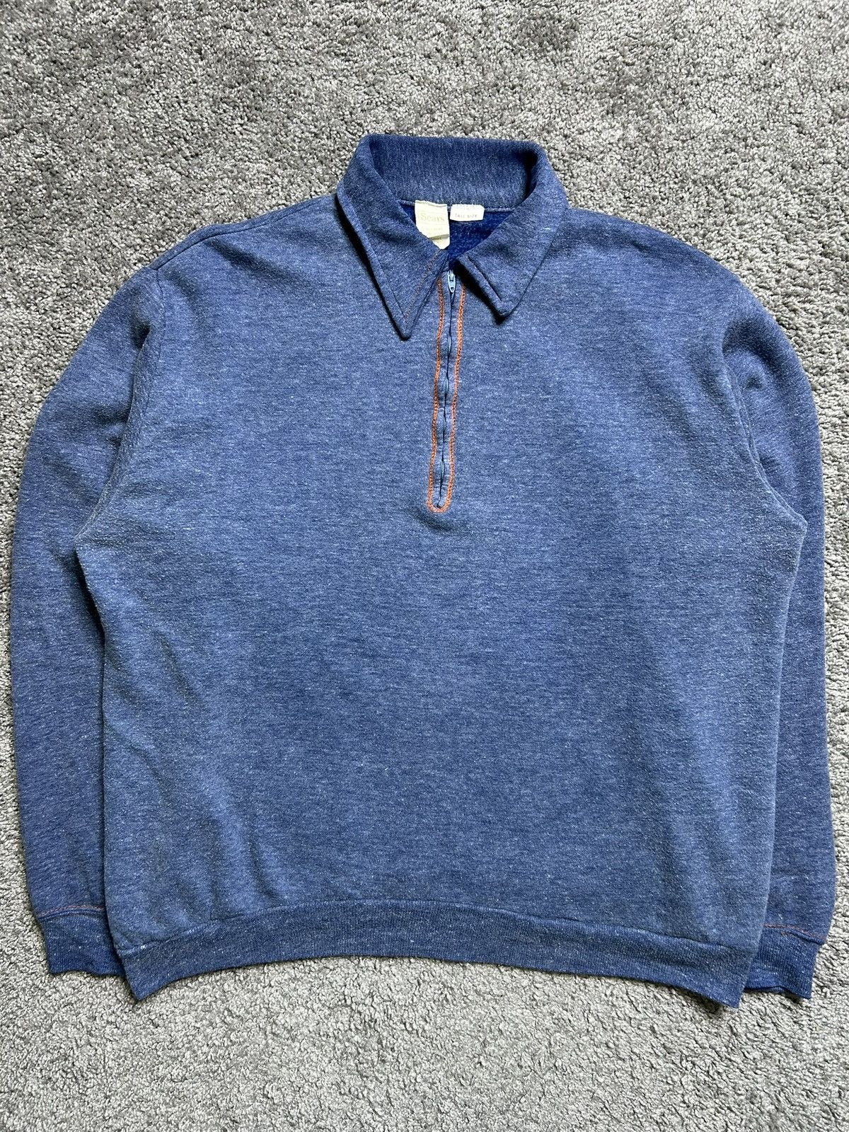 Sears Vintage 70s/80s Sears Penneys Kings Road Quarter Zip Sweat Size US L / EU 52-54 / 3 - 1 Thumbnail