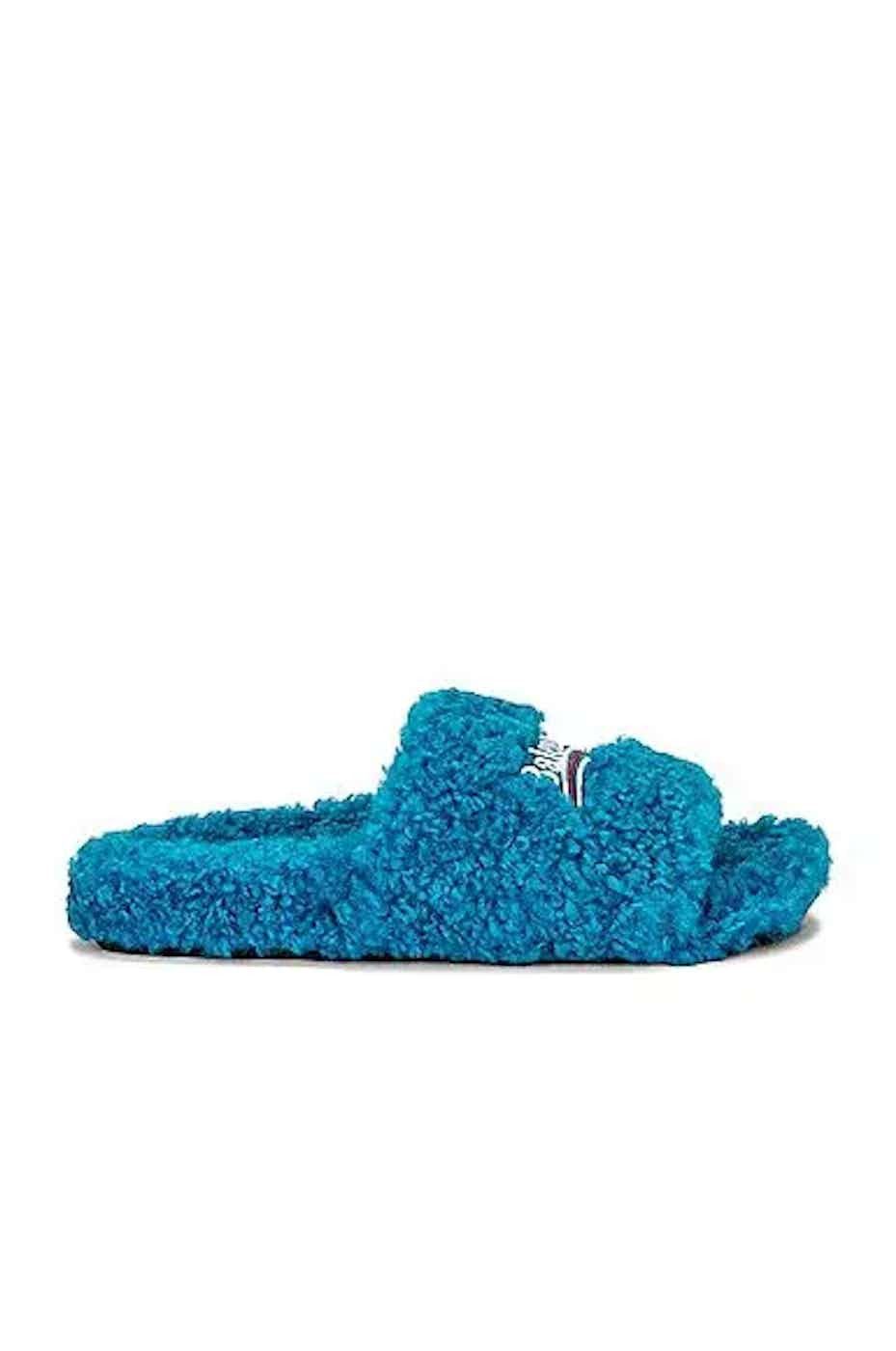 image of Balenciaga Fury Slide Sandals In Blue, Men's (Size 11)