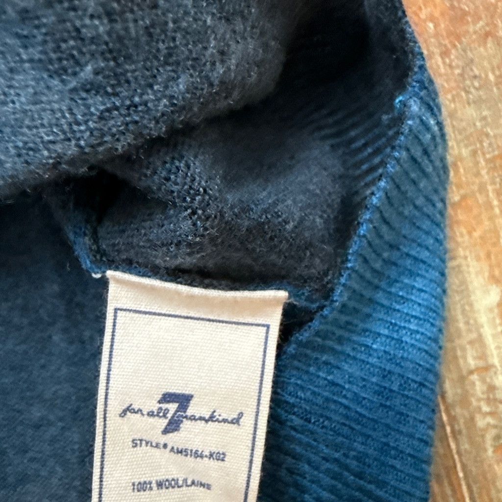 7 For All Mankind 7 For All Mankind Women’s Blue Crewneck Sweater L 100% Wool Size L / US 10 / IT 46 - 9 Thumbnail