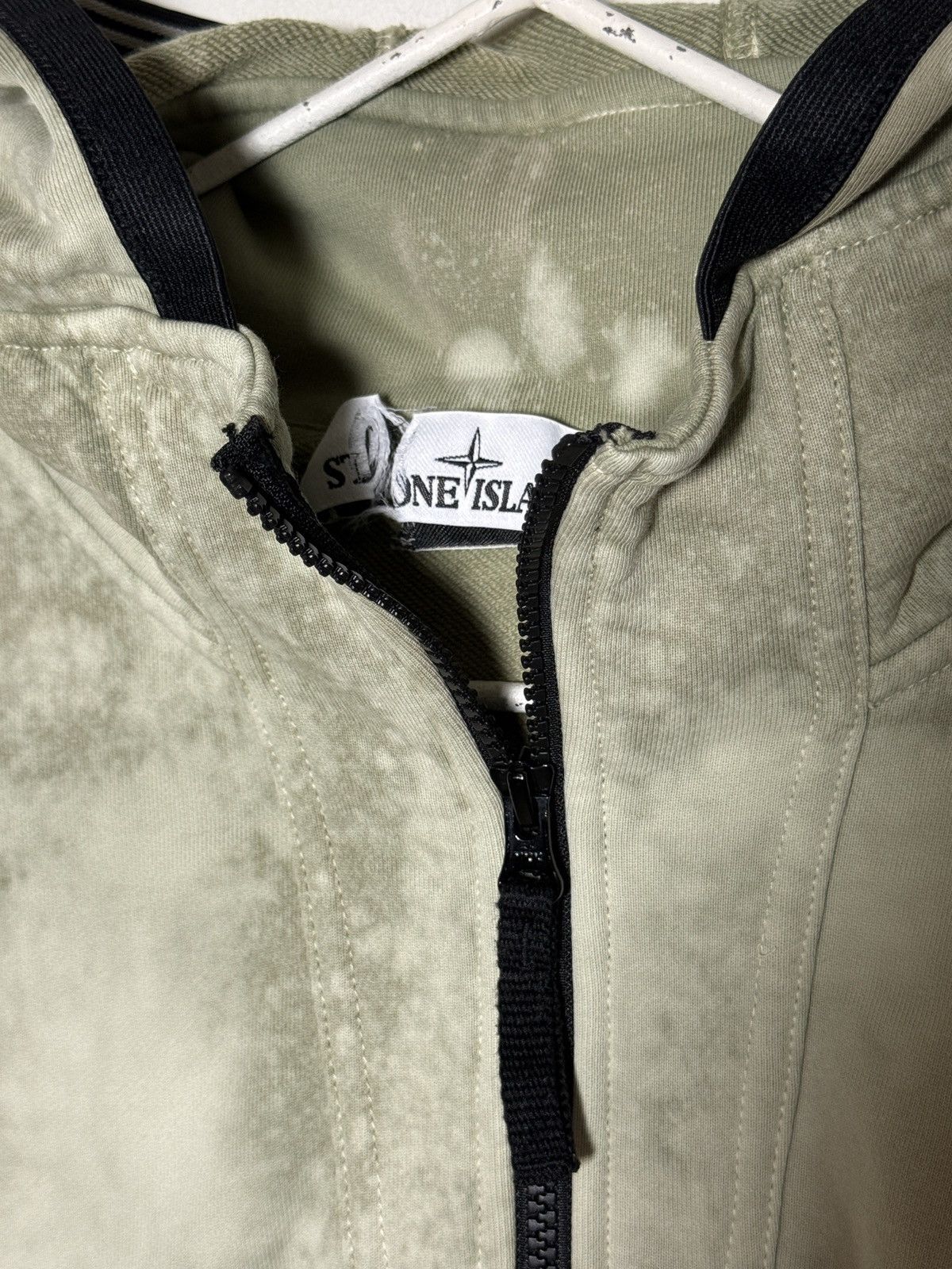 Stone Island half-zip hoodie hand corrosion