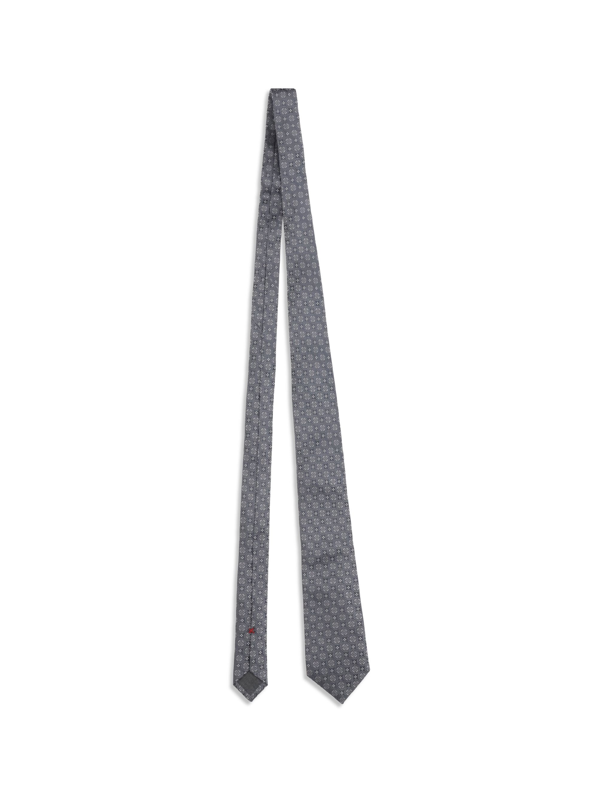 Brunello Cucinelli Geometric design silk Tie Size ONE SIZE - 1 Thumbnail