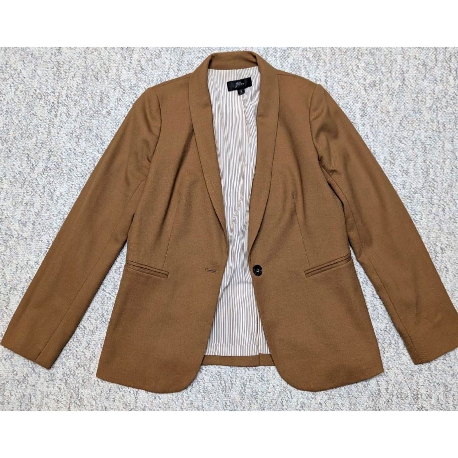 J.Crew J.Crew Blazer Wool ParKe Flannel Camel 6 Womens Jacket Coat Brown Shawl Lapel Size M / US 6-8 / IT 42-44 - 3 Thumbnail