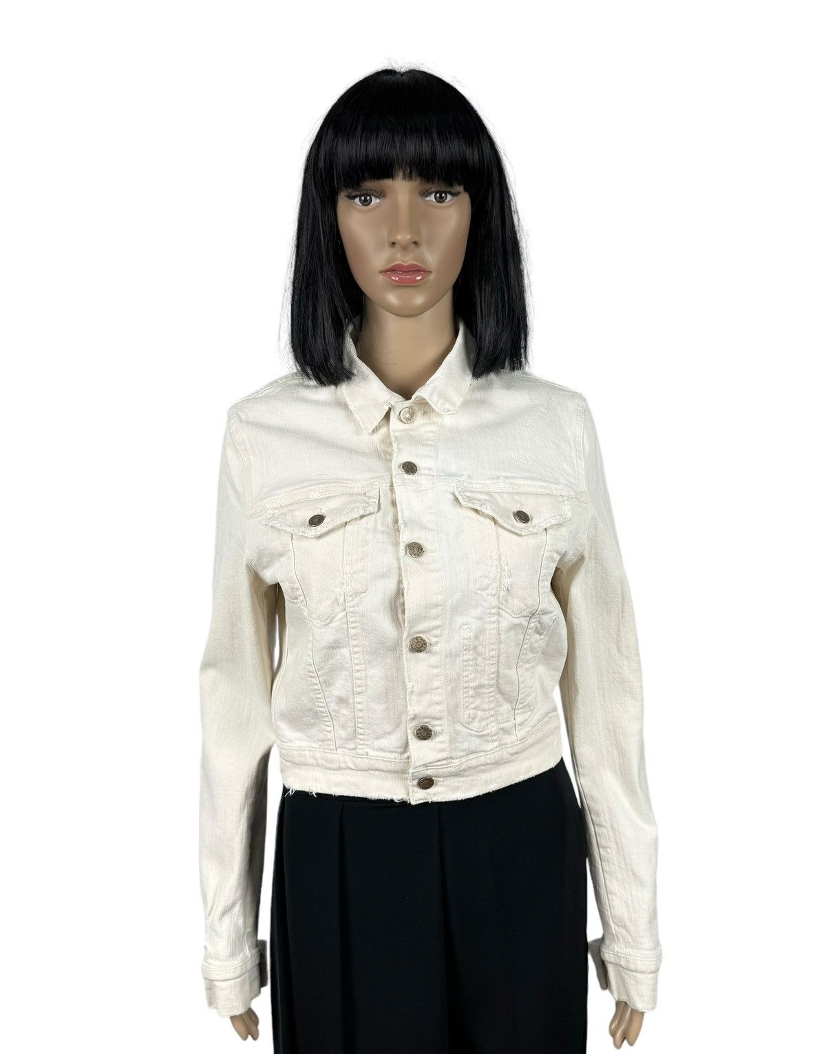 Acne Studios Acne Studios Distressed Denim Jacket Tag Used Ecru size 38 Size XS / US 0-2 / IT 36-38 - 8 Thumbnail