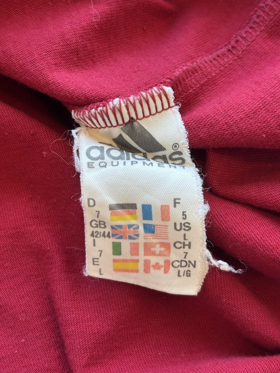 Adidas Vintage Adidas Equipment big logo red shirt mens Size US L / EU 52-54 / 3 - 7 Thumbnail