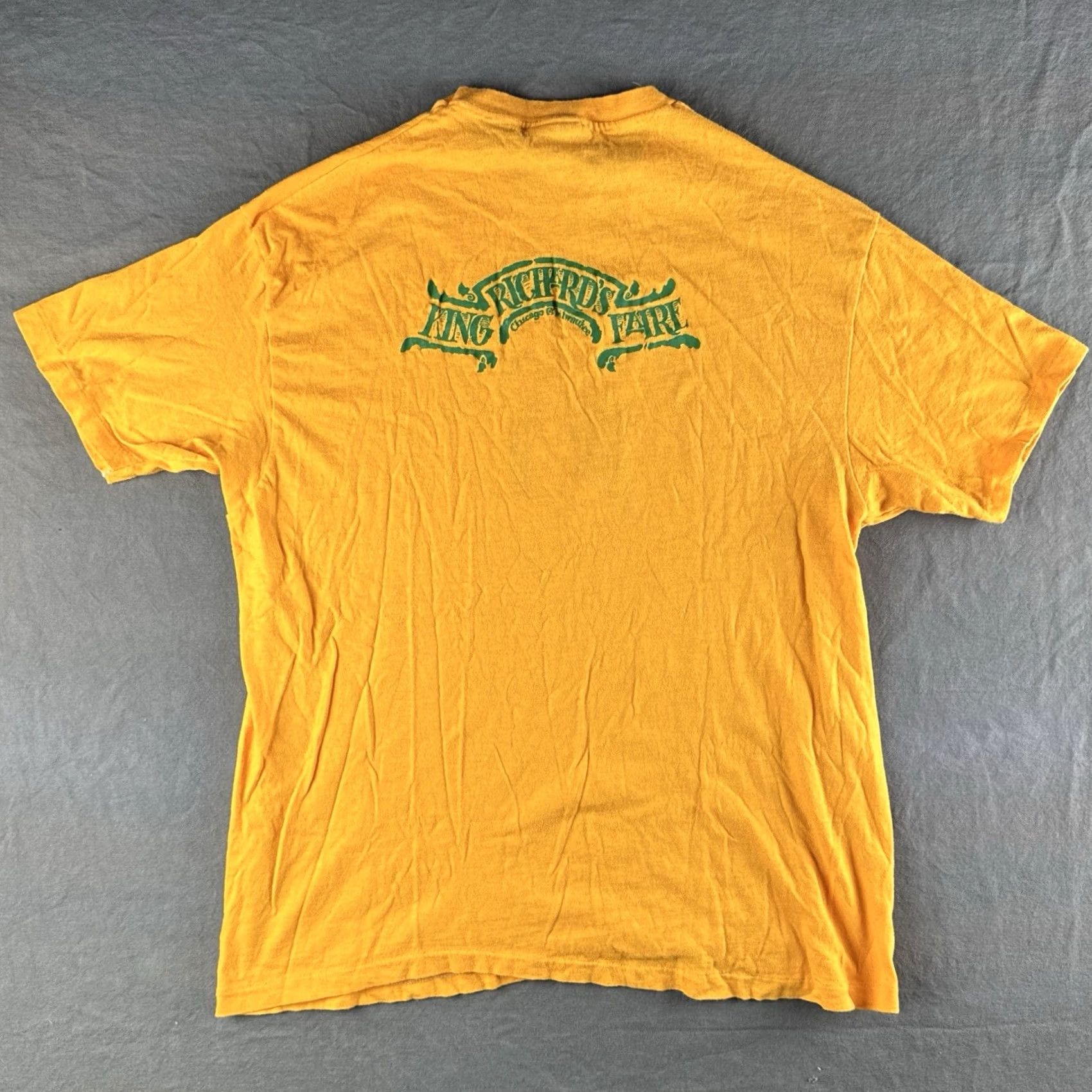 Hanes VINTAGE King Richard’s Faire T Shirt USA Renaissance Festival XL Yellow 80s Mens Size US XL / EU 56 / 4 - 7 Thumbnail