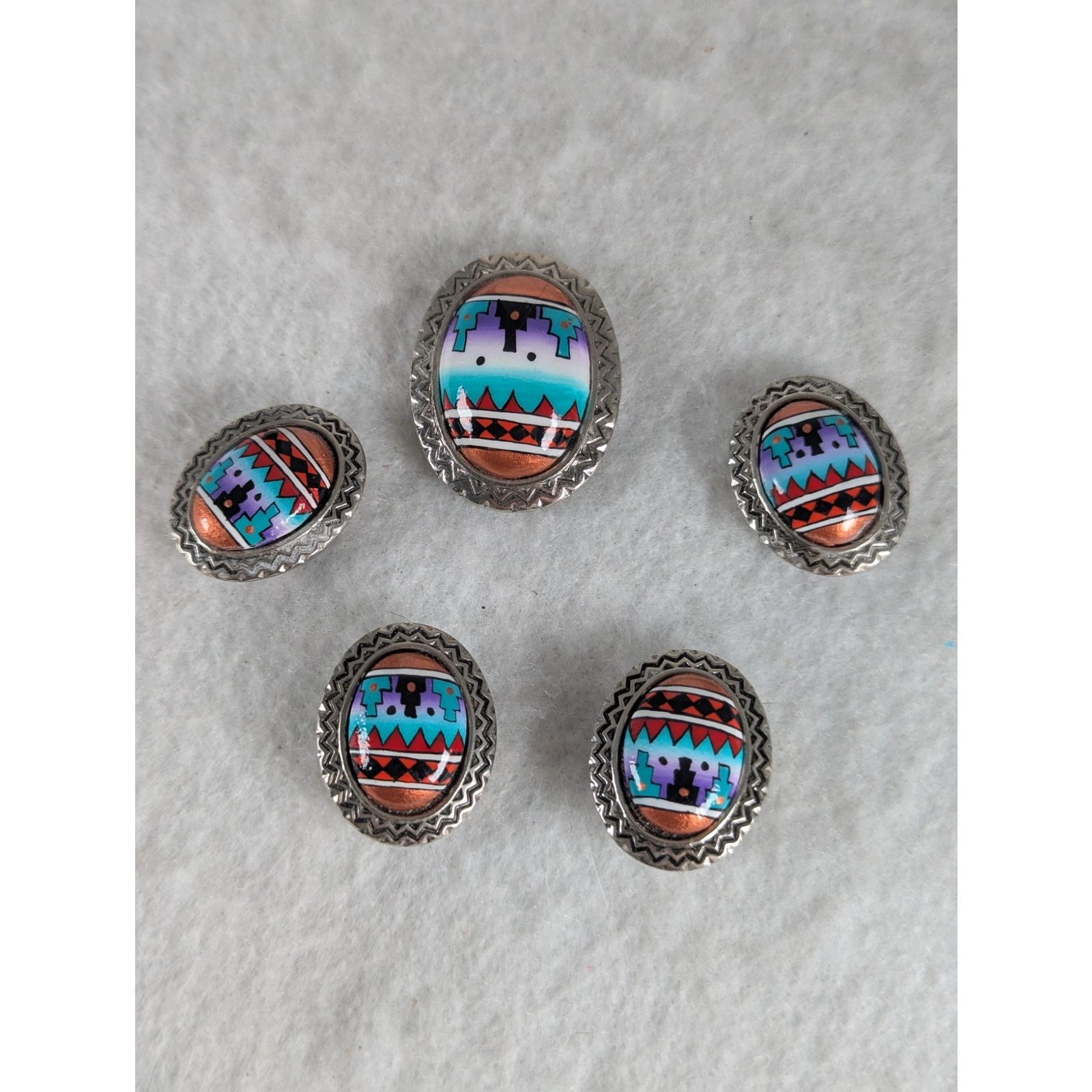Other Vintage 5 oval buttoncovers South Western 1-1 1/2. 4-1". Size ONE SIZE - 3 Thumbnail