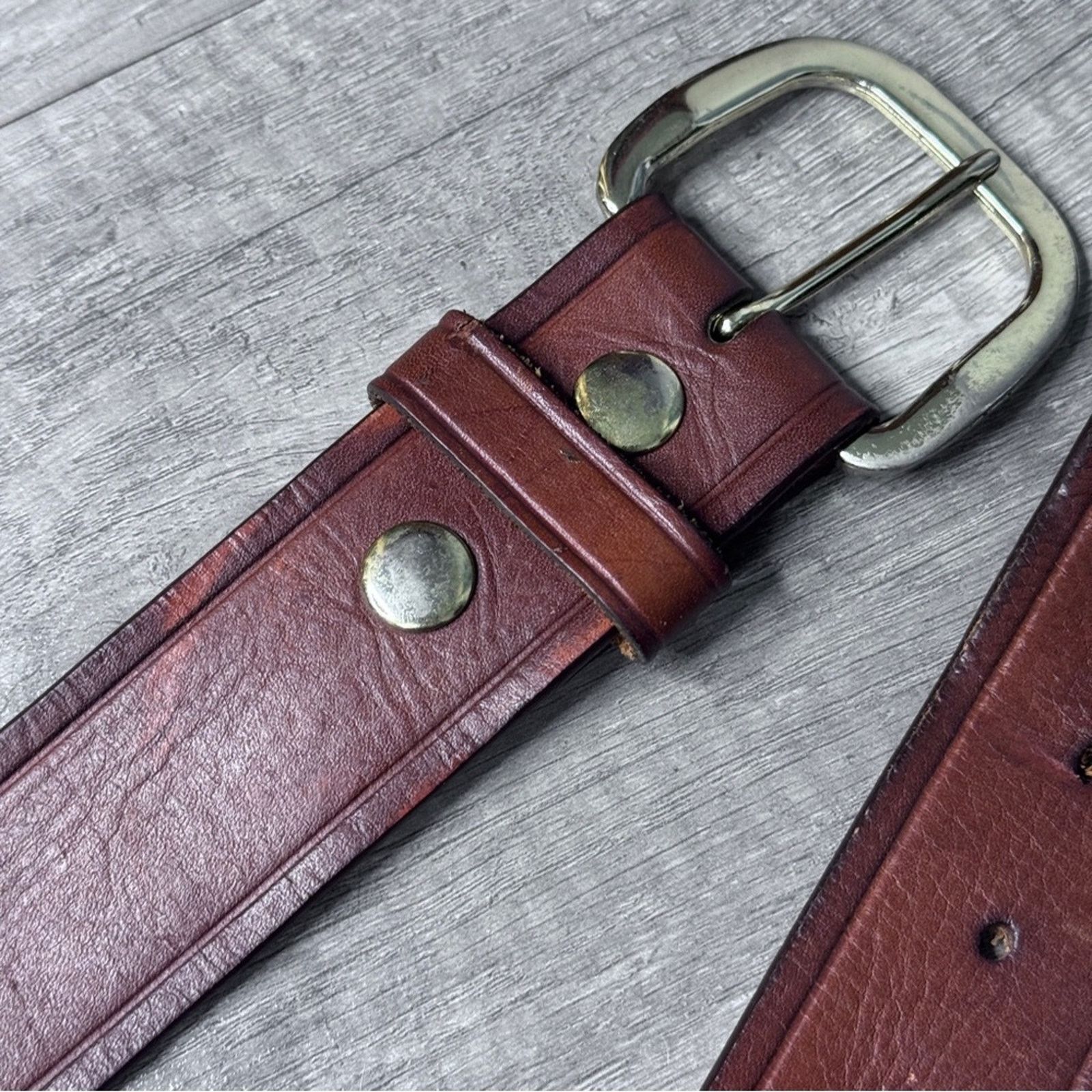 Vintage Vintage Cabela’s Brown Leather Belt Buckle Size ONE SIZE - 6 Thumbnail