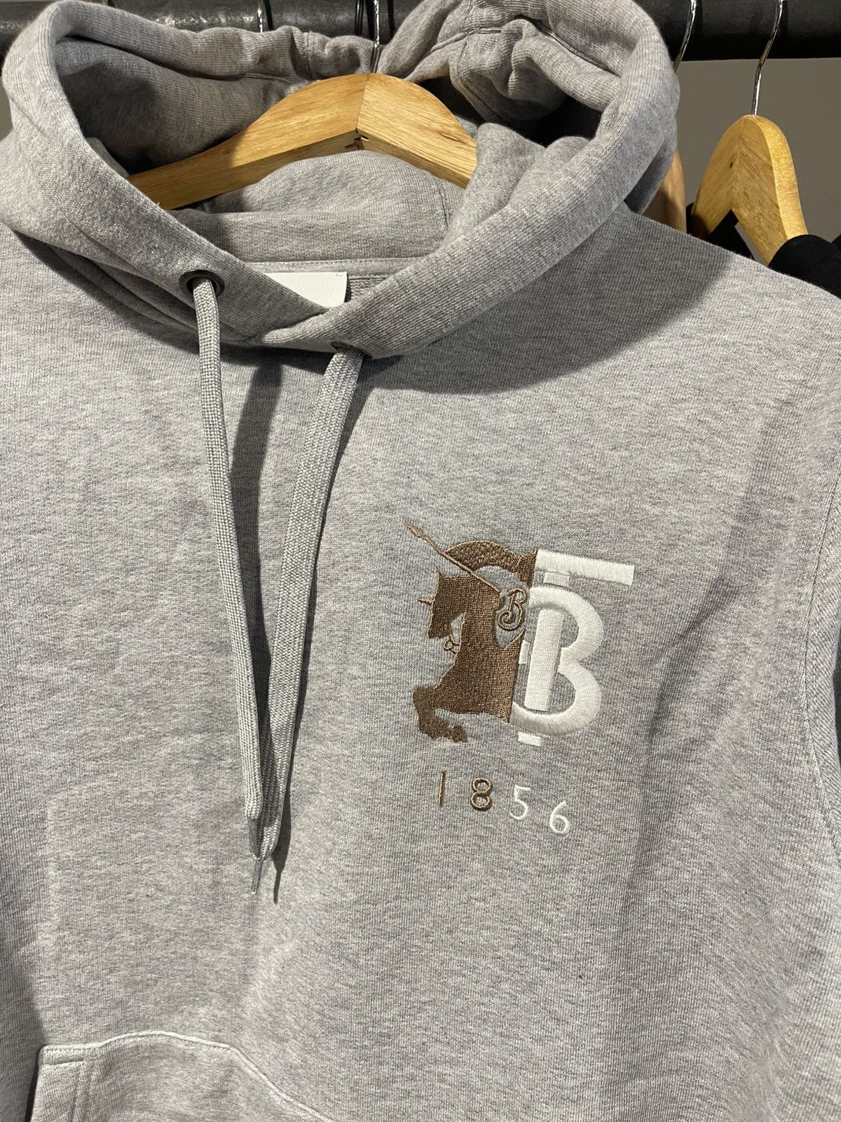 Burberry Burberry 1856 Embroidered Logo Hoodie in pale grey melange Size US M / EU 48-50 / 2 - 3 Thumbnail