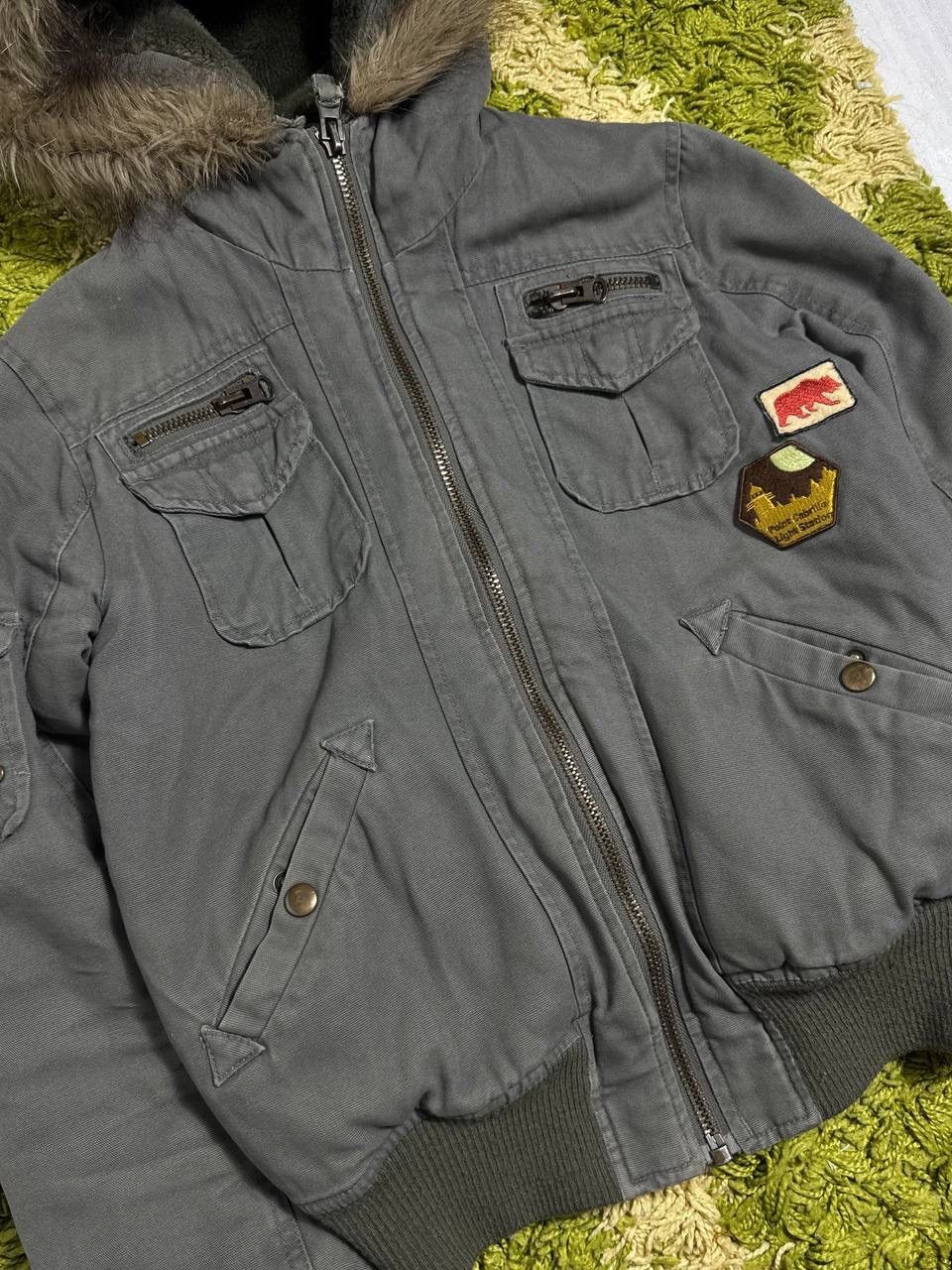 Japanese Brand Vintage Japanese Washed Cropped Fur LGB Style Bomber Jacket Size L / US 10 / IT 46 - 3 Thumbnail