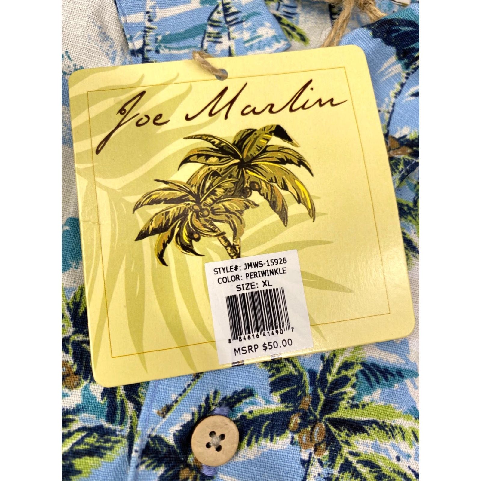 VIBE VINTAGE Joe Marlin Island Vibe Palms Ocean Hawaiian Men's Shirt XL #2258 Size US XL / EU 56 / 4 - 4 Thumbnail