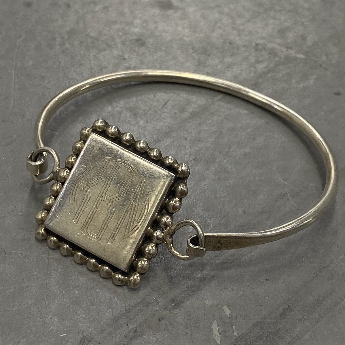 Kapital × Vintage Vtg 60s 70s Chunky Geometric Sterling Silver Monogram Cuff Size ONE SIZE - 1 Thumbnail