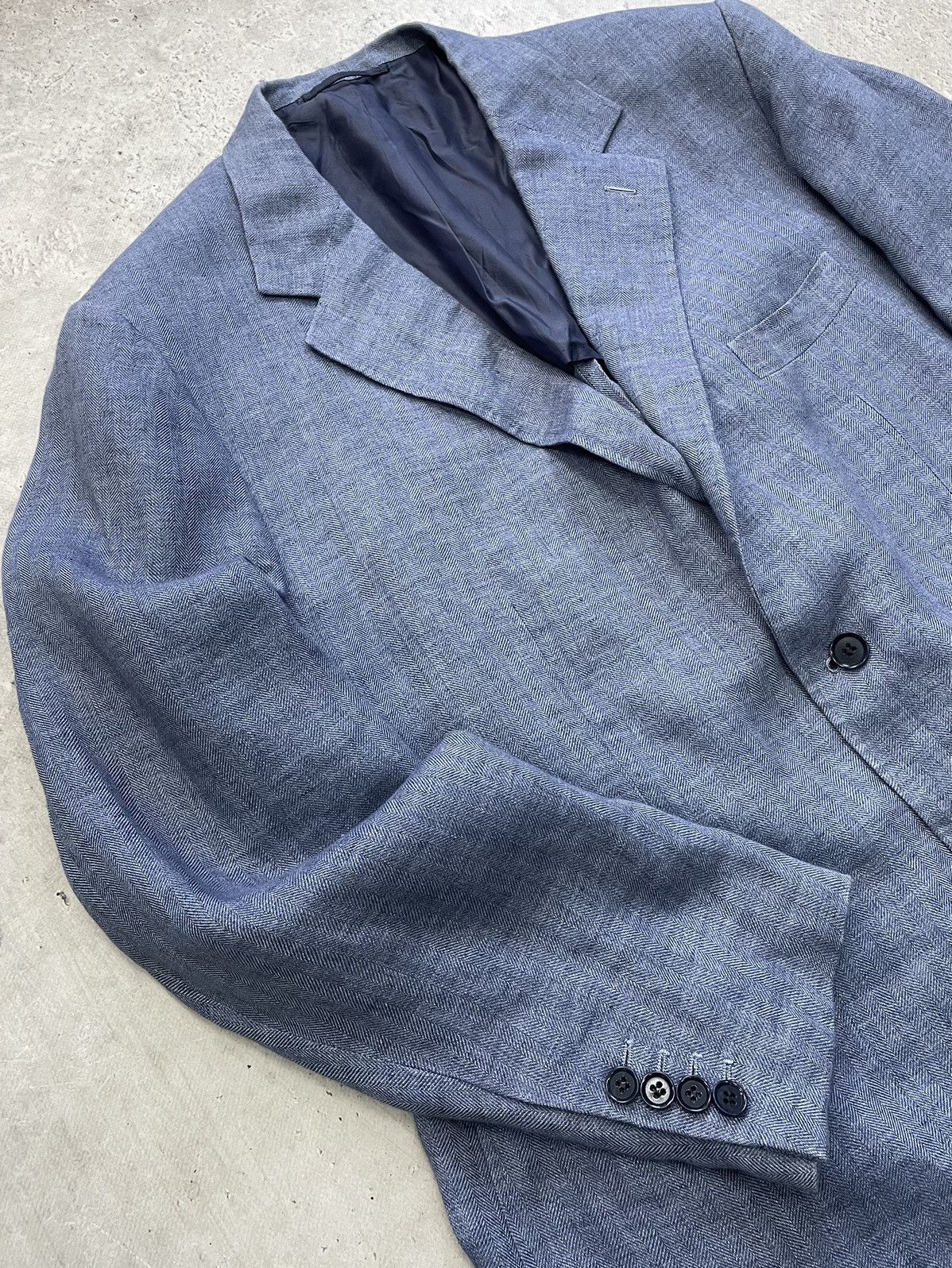 Loro Piana Loro Piana Blue Linen Blazer Jacket Made in Italy Size XL Size 50L - 4 Thumbnail