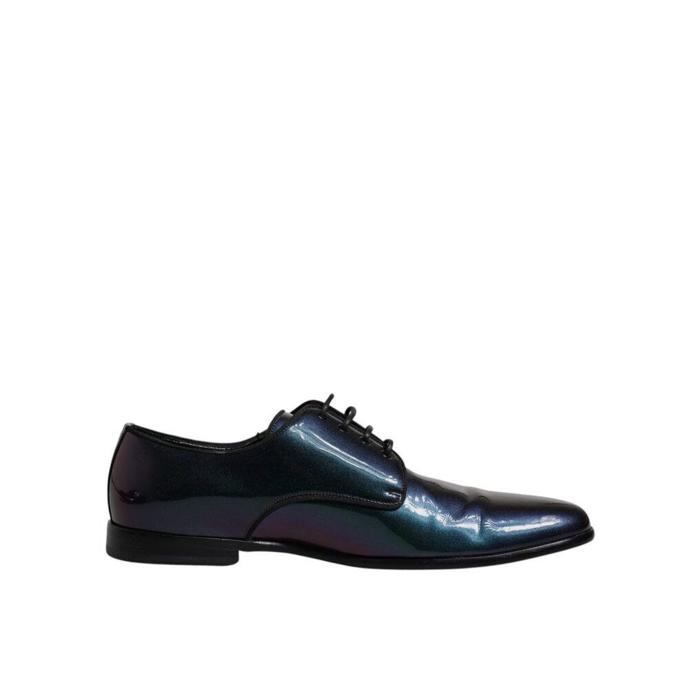 Dolce & Gabbana Dolce & Gabbana Multicolor Peacock Patent Leather Derby Men Size US 11 / EU 44 - 1 Thumbnail
