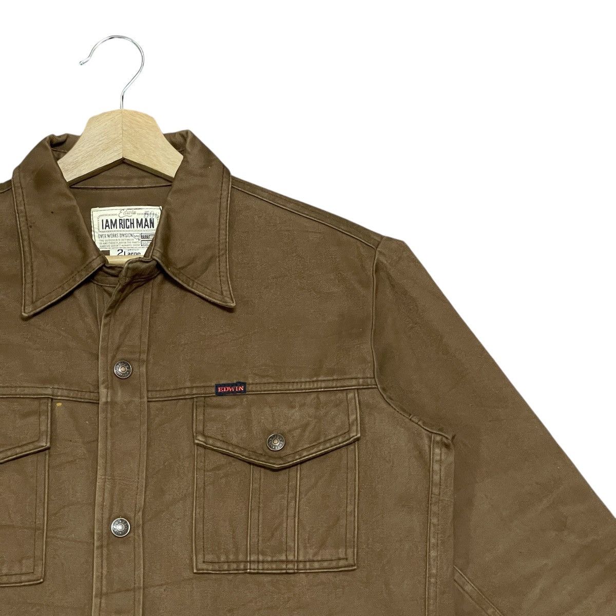 Edwin Rare 90s Vintage Edwin ‘I Am Rich Man’ Work Chore Jacket Size US XL / EU 56 / 4 - 2 Thumbnail