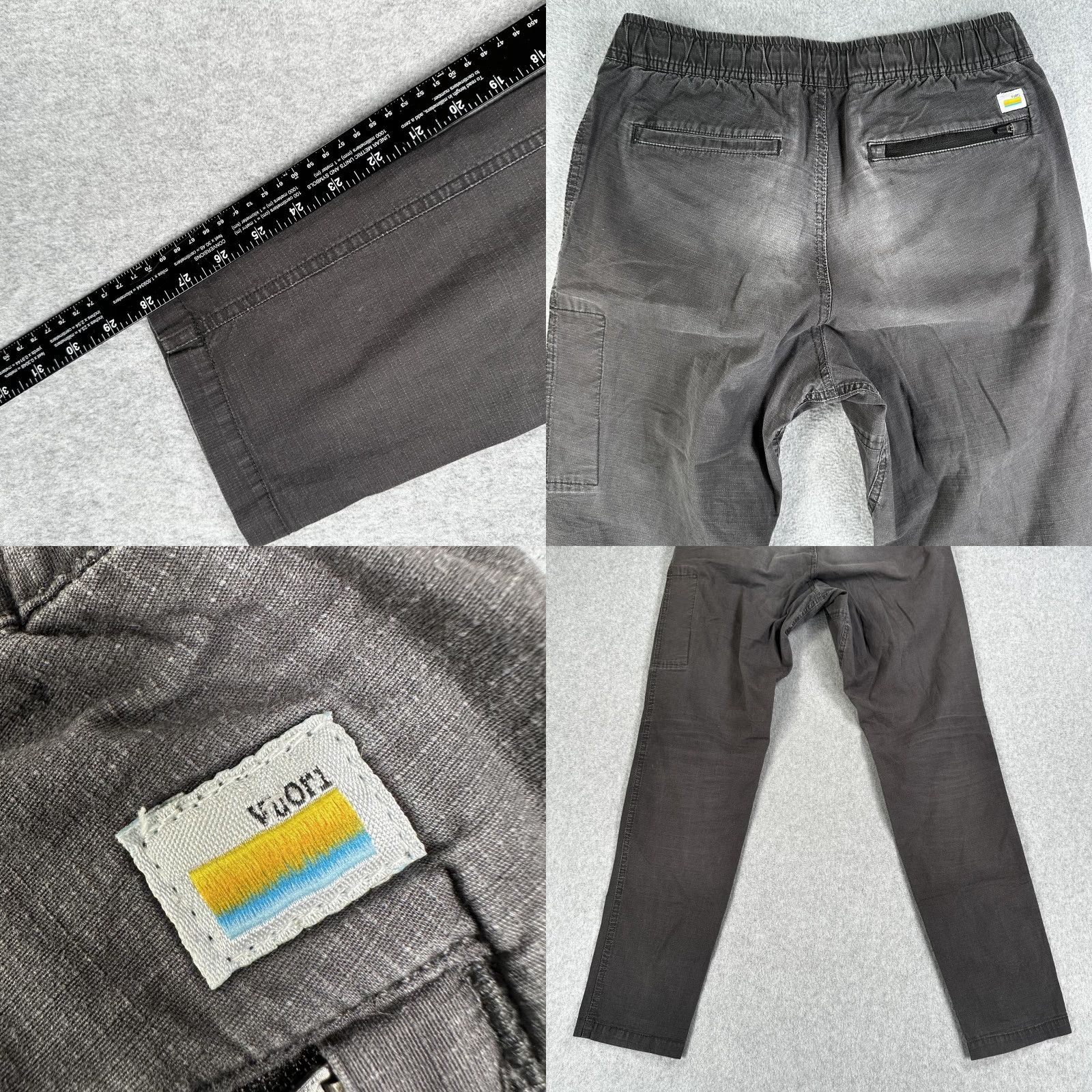 Vuori VUORI The Rise The Shine Jogger Pants Mens Small Gray Elastic Waist Pockets Zip Front Drawstring Relaxed Fit Tapered Leg Casual Travel Size US 29 - 8 Thumbnail