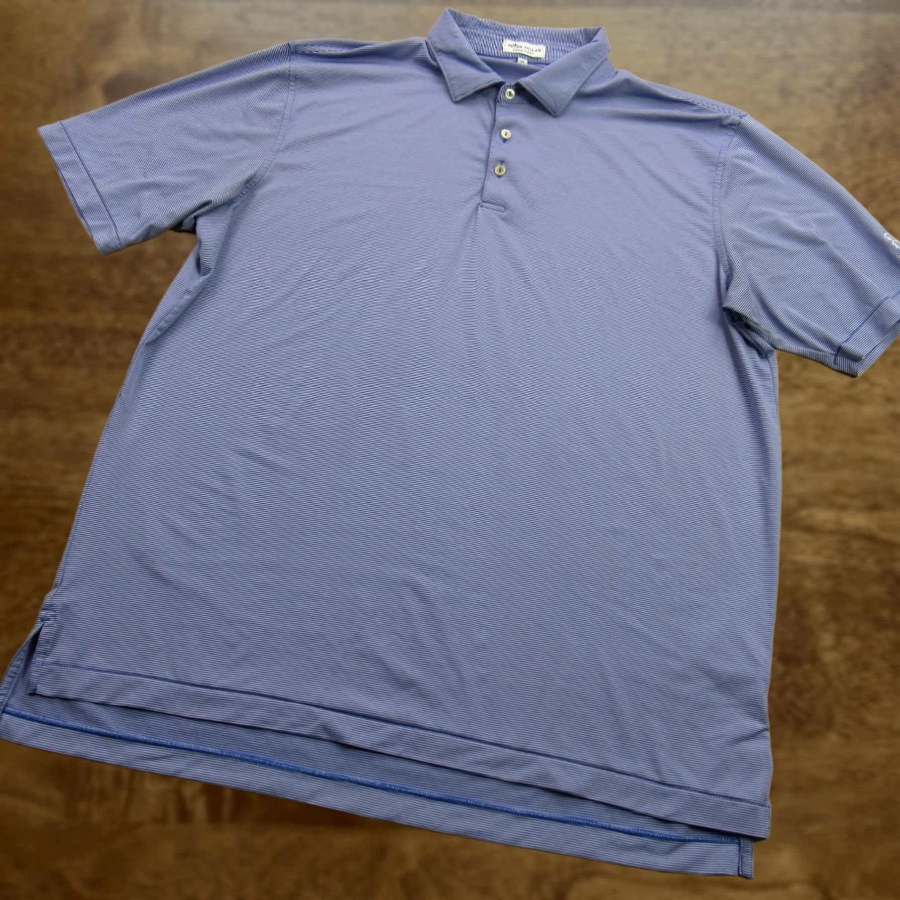 Peter Millar Peter Millar Polo Shirt Short Sleeve Golf Stripes XL Mens Blue Regular Knit Lightweight Casual Polo Size US XL / EU 56 / 4 - 1 Thumbnail