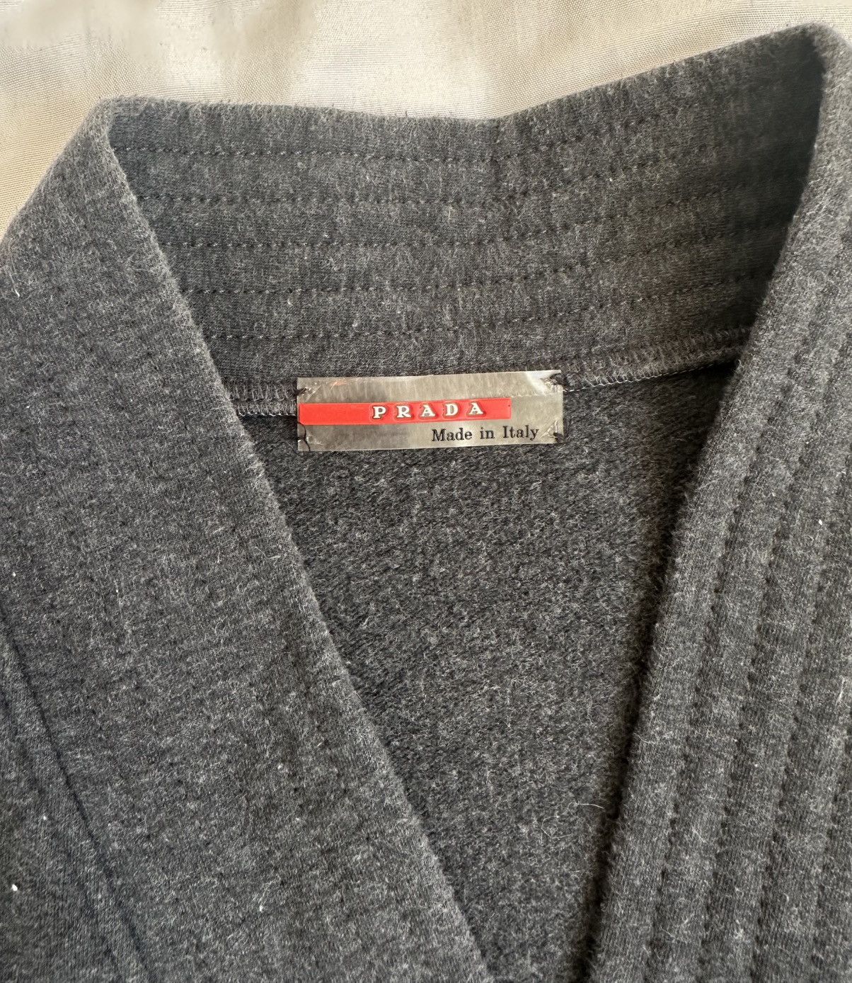 Prada Prada 00s Kimono cotton gray jacket red tab Size L / US 10 / IT 46 - 2 Thumbnail
