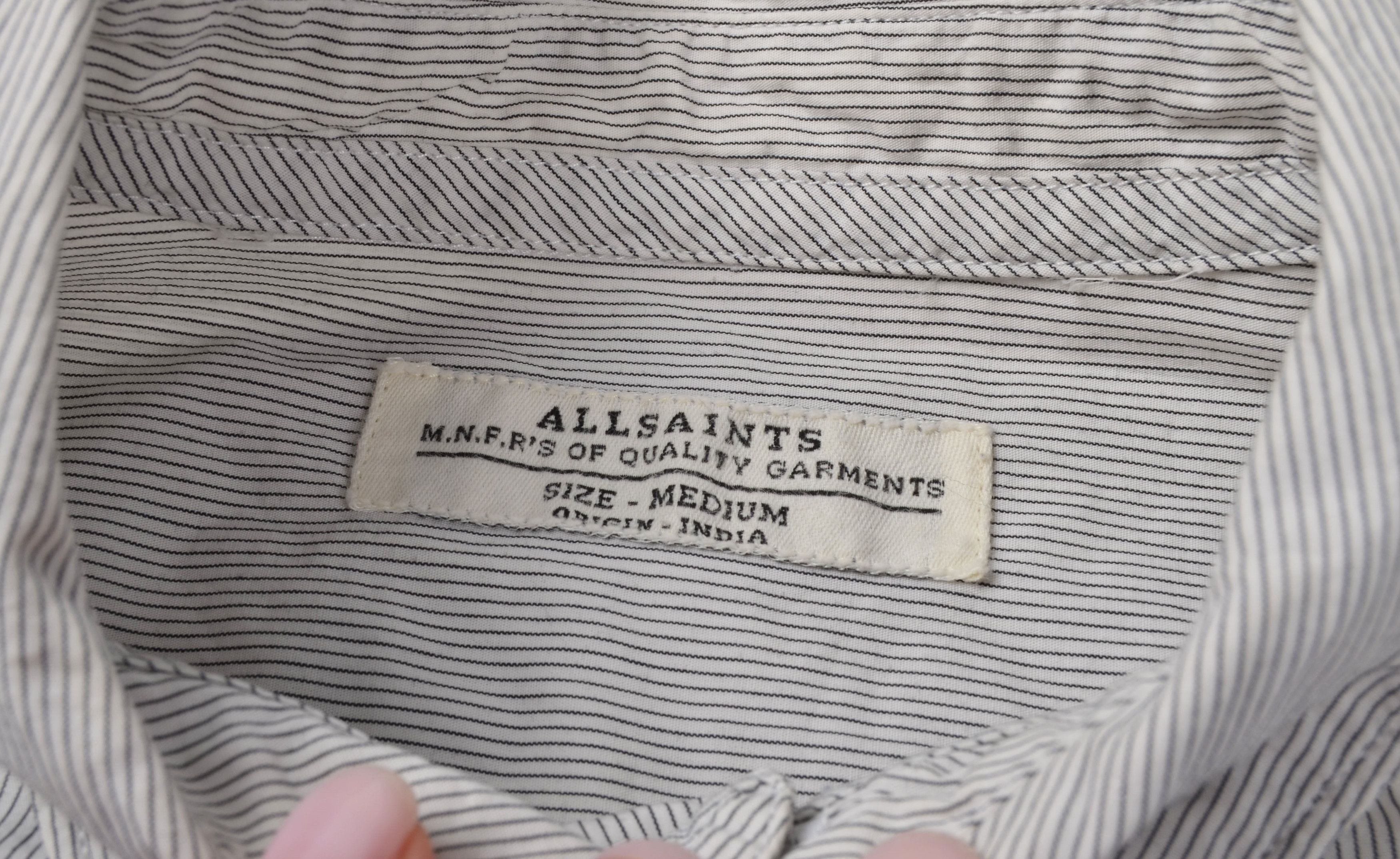 Allsaints Allsaints Men's Striped Long Sleeve Button Up Shirt Size US M / EU 48-50 / 2 - 5 Thumbnail